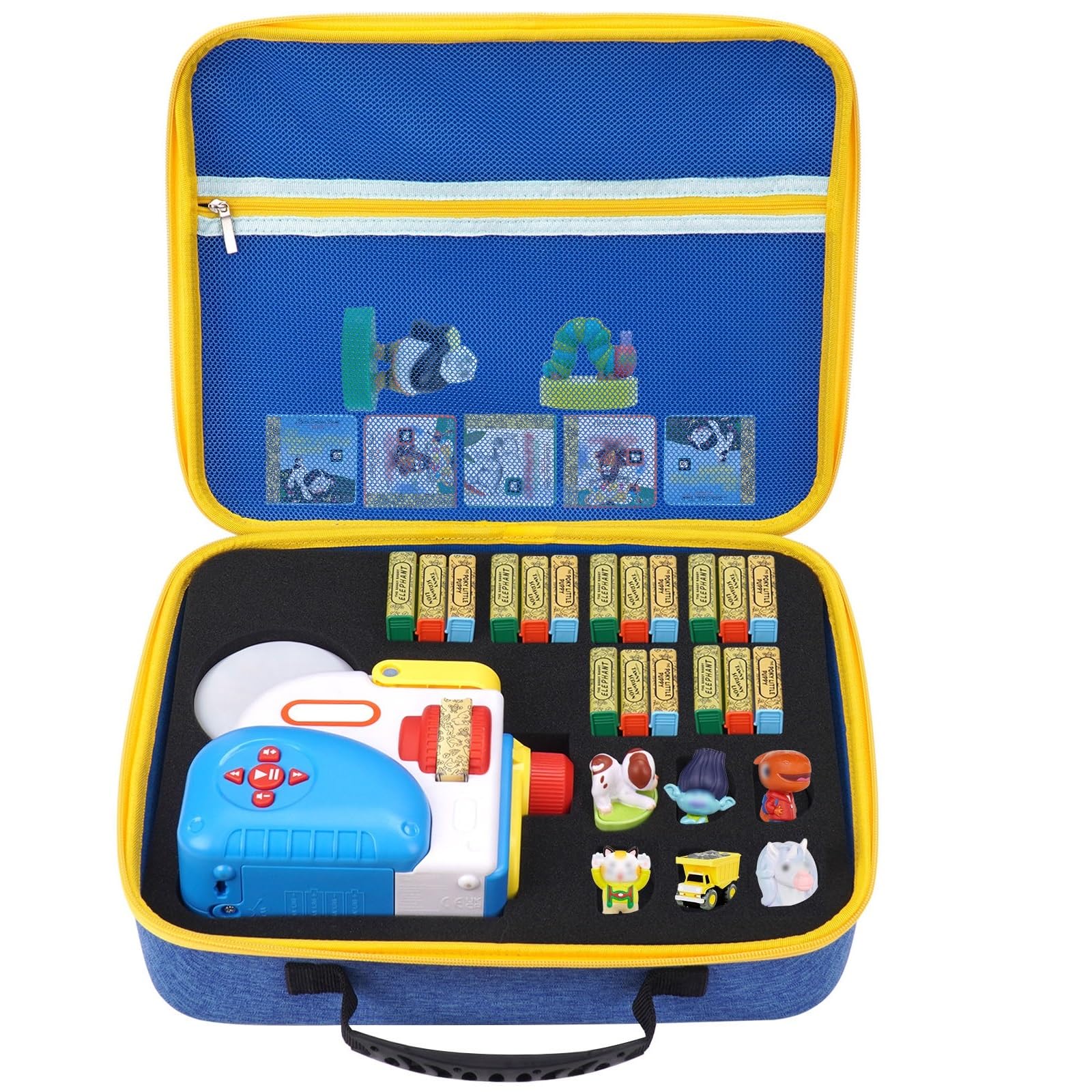 Little Tikes Story Dream Machine Travel Case - Durable Carry Box for Kids Books & Projector Toys | Perfect Gift for 3+ Year Old Girls | Blue Storage Organizer for Bedtime Stories, Travel & Playtime