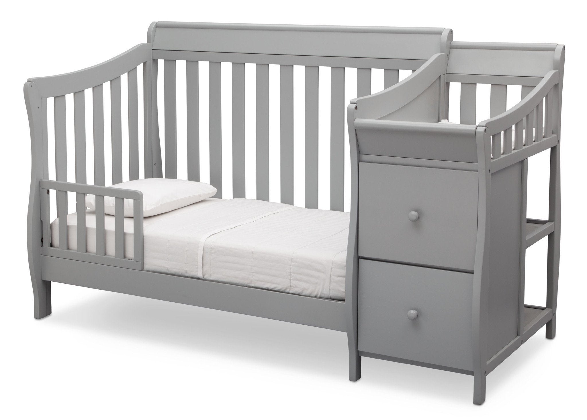 Bentley S Convertible Crib and Changer - 3-in-1 Baby Crib with Changing Table | Nursery Furniture for Newborns to Toddlers | Perfect for Small Spaces & Modern Nurseries