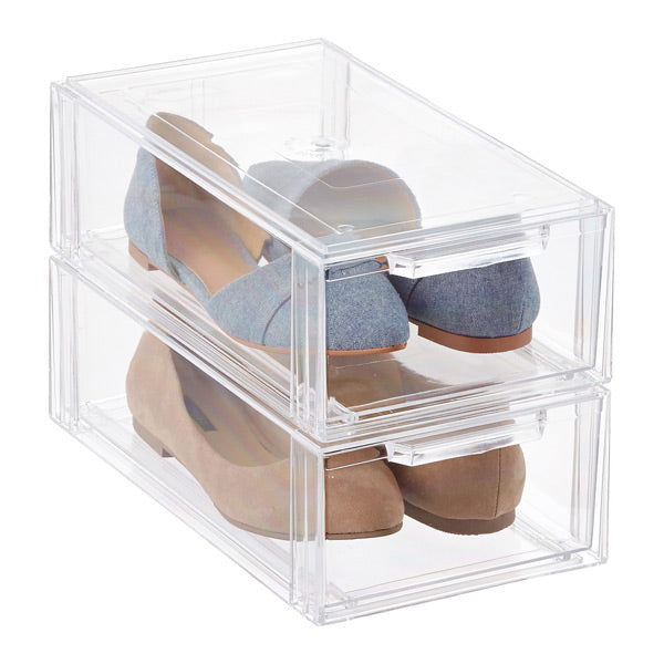 Clear Stackable Plastic Drawers for Organizing - 3 Sizes (Small, Medium, Large) - Perfect for Home Office, Bedroom, and Closet Storage