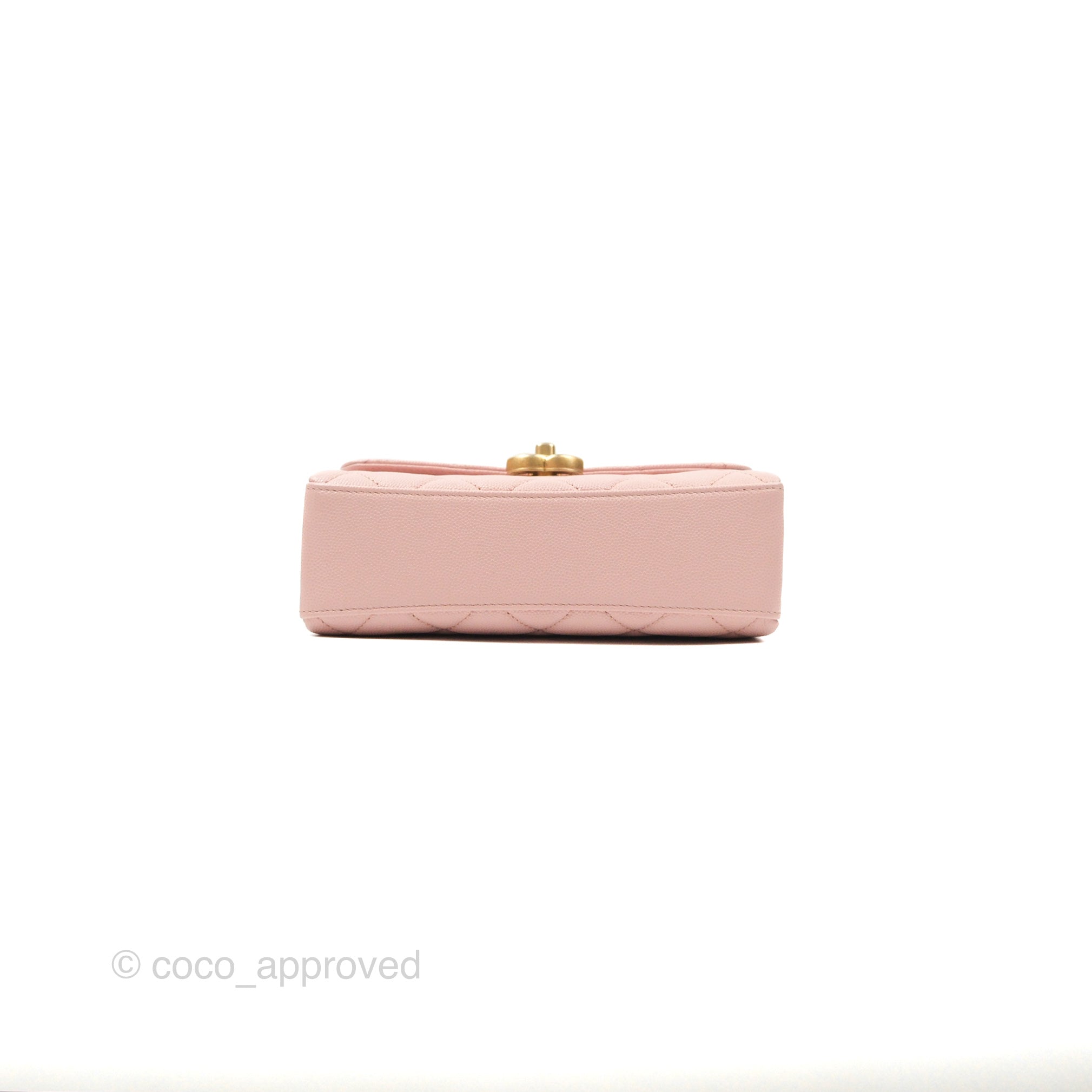 Chanel Carry Me Top Handle Flap Bag Pink Caviar Leather with Aged Gold Hardware - Perfect for Date Night & Special Occasions