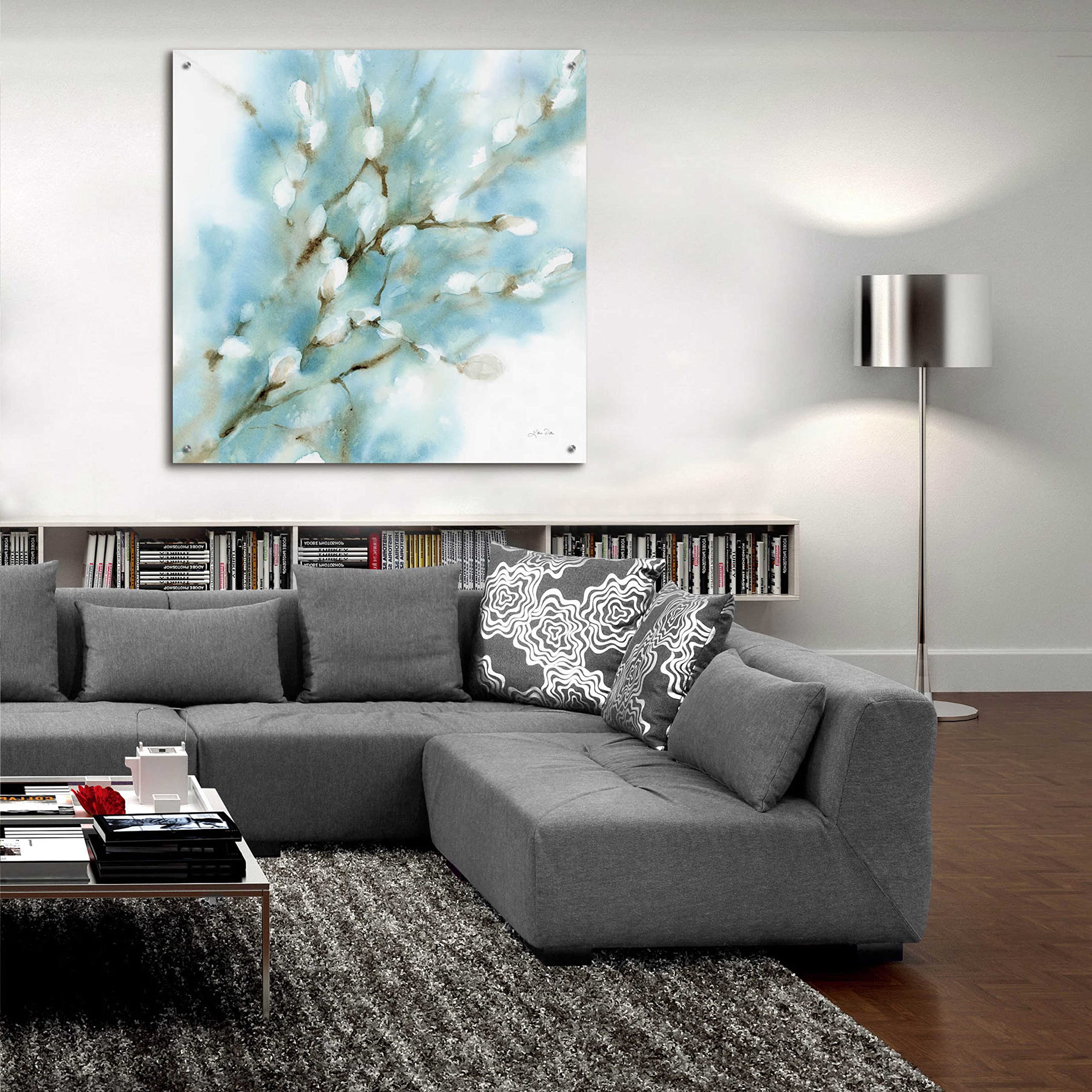 Epic Art 'Pussy Willows Square' by Katrina Pete - 36x36 Inch Acrylic Glass Wall Painting - Modern Home Decor for Living Room, Bedroom & Office