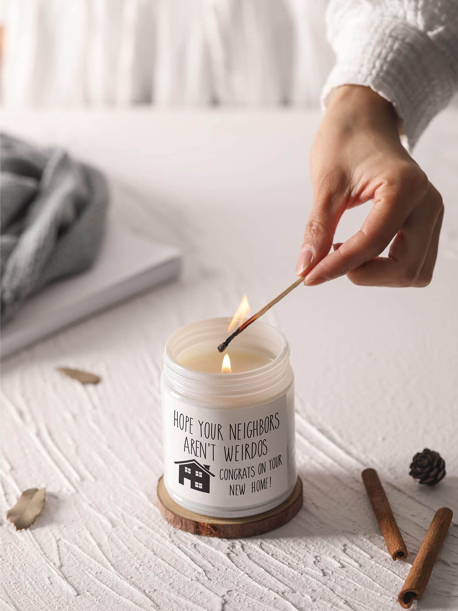 Best Housewarming Gifts for New Homeowners - Luxury Scented Candle Set for Moving & New House Celebration - Perfect White Candle Gift for Home Decor & Relaxation - Ideal for Living Room, Bedroom & Housewarming Parties