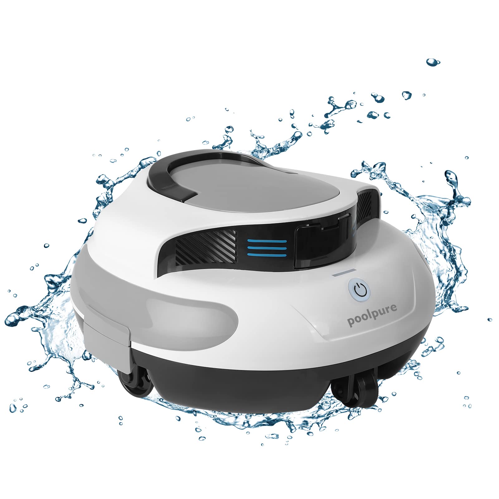 2024 New POOLPURE Cordless Robotic Pool Cleaner - Automatic Vacuum with 5000mAh Battery (120 Min Runtime), Self-Parking Feature for Above Ground & Inground Pools up to 40ft | Perfect for Weekly Maintenance & Seasonal Pool Cleaning