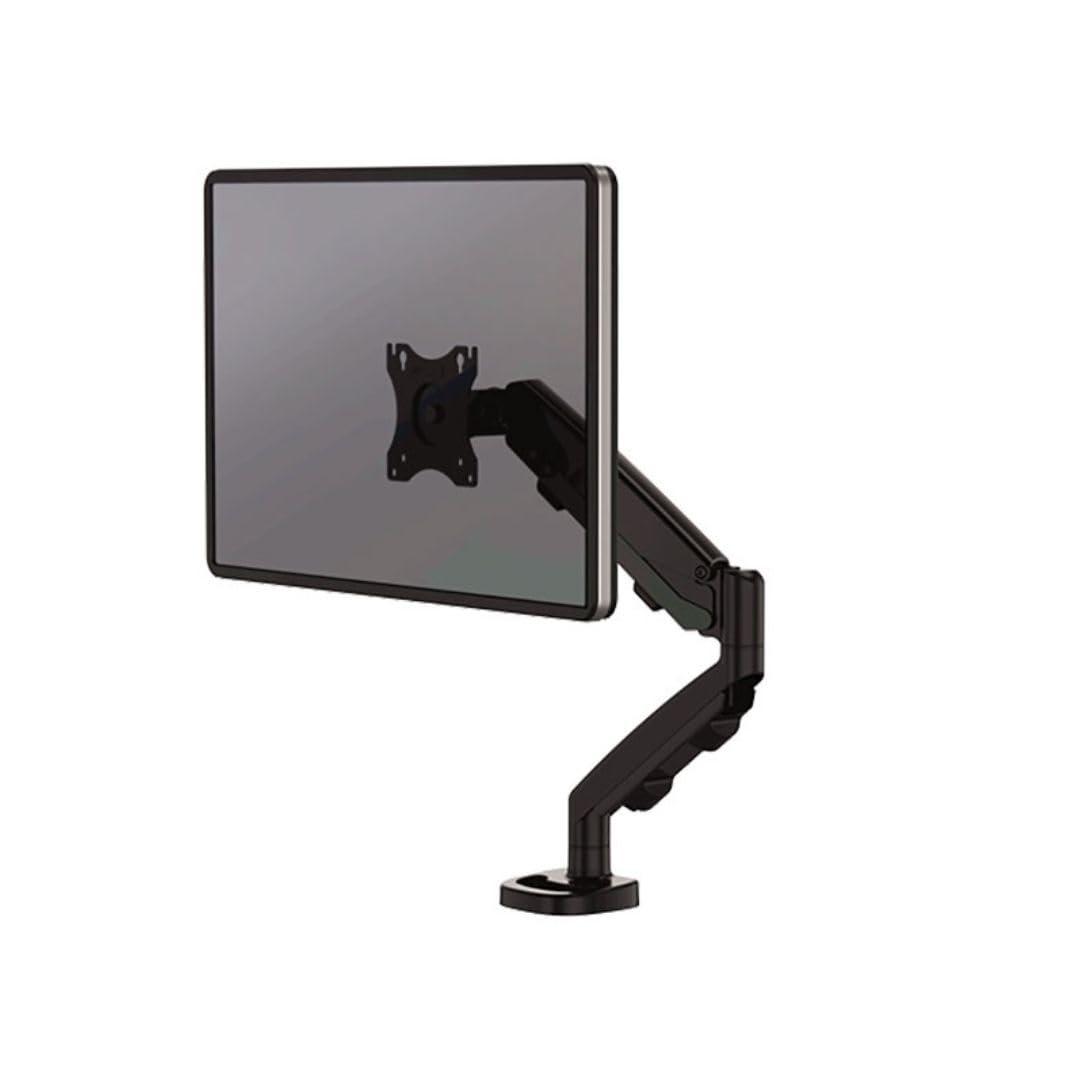 Fellowes Monitor Arm Single EPPA/Black 9683101 - Ergonomic Adjustable Desk Mount for Computer Screens, Perfect for Home Office & Workspace Setup