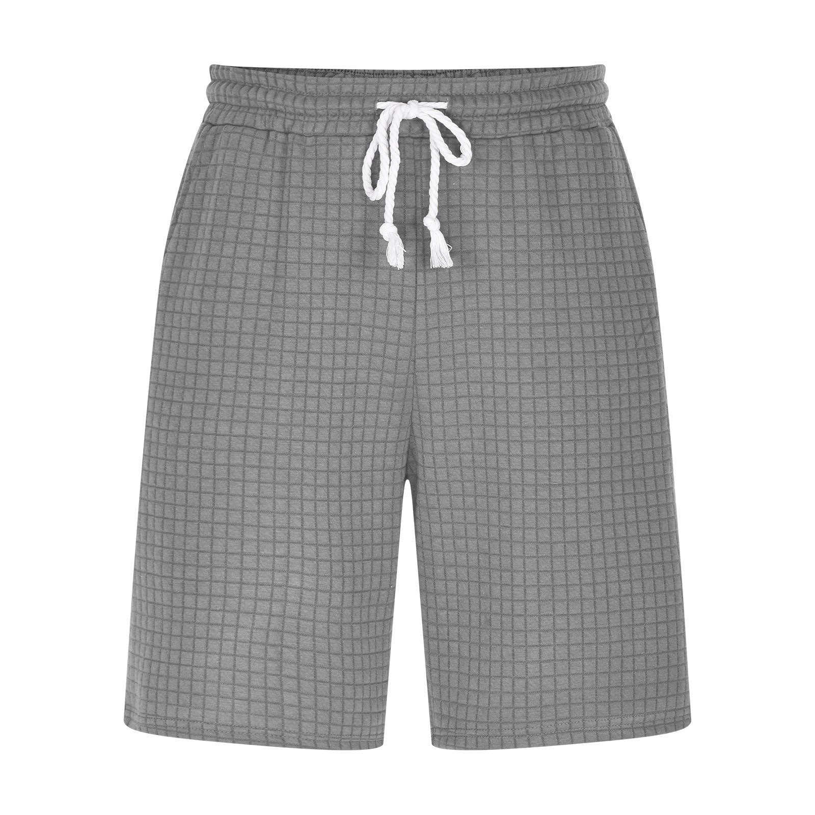 **Sdeycui Men's Waffle Athletic Shorts - Breathable Summer Casual Shorts with Drawstring & Pockets for Running, Sports, Gym, and Lounge Wear**