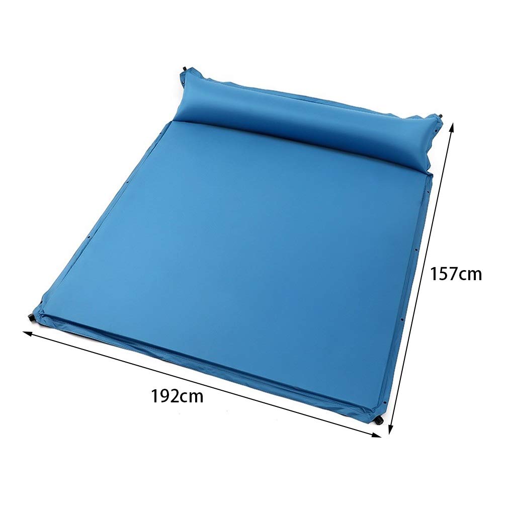 3 Person Inflatable Camping Sleeping Pad - Lightweight Air Mattress with Pillow for Backpacking, Hiking & Tent Camping - 5cm Thick Blue Sleeping Mat - Perfect for Outdoor Adventures, Family Trips & Car Camping