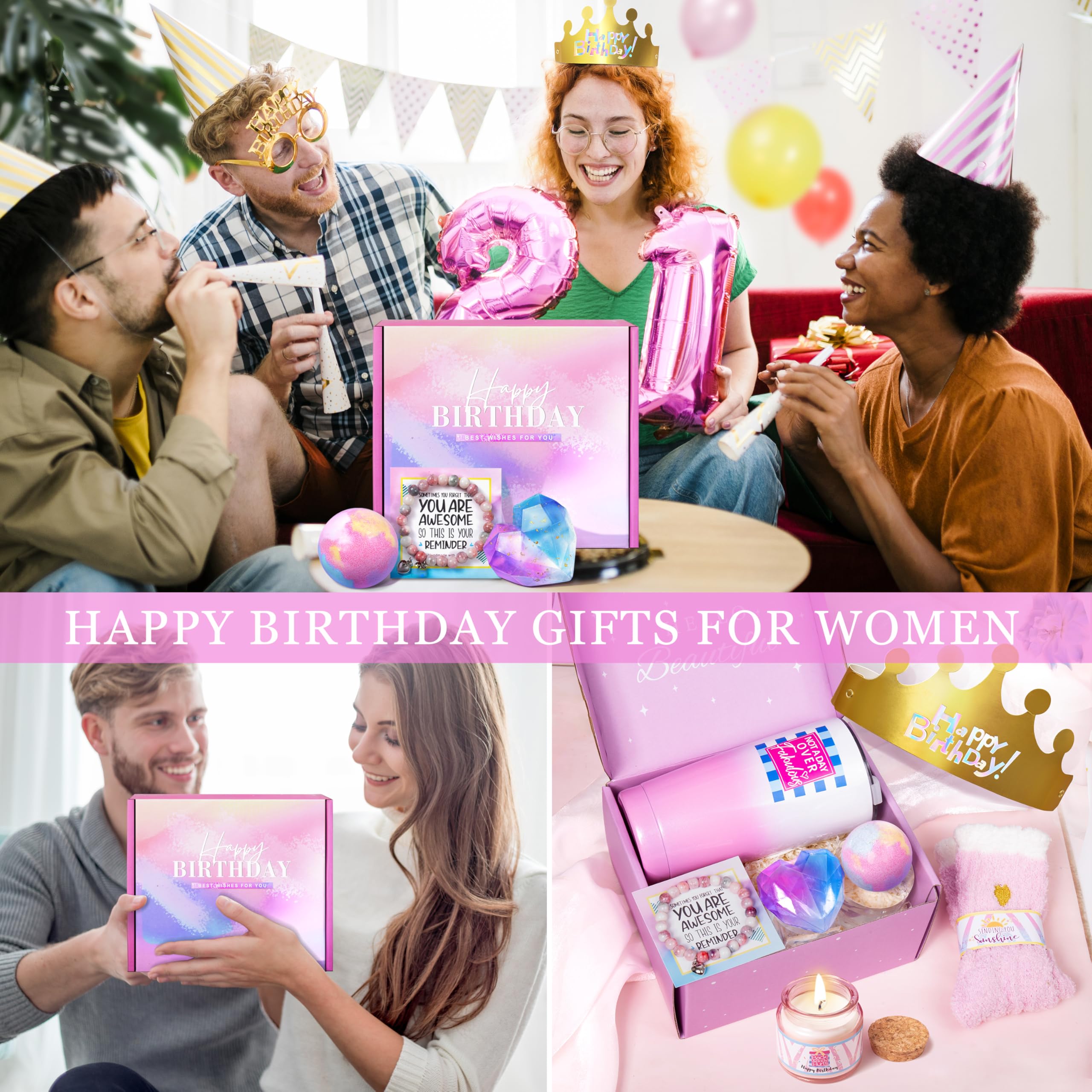 Not A Day Over Fabulous Tumbler Gift Set - Unique Birthday Gifts for Women, Mom, Sister, Daughter, Best Friend & Coworker | Perfect for Office, Home & Travel Use