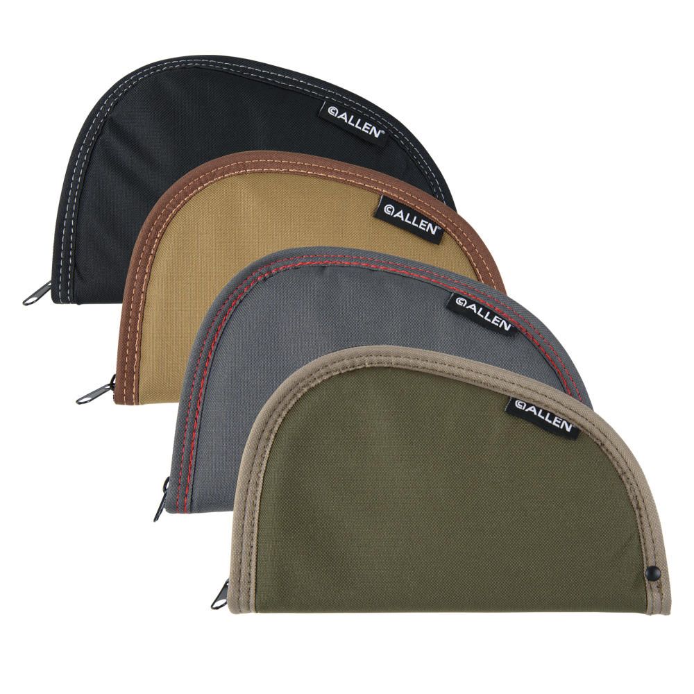 Allen 72 8 Assorted Earth Tones Pistol Case - Concealed Carry Handgun Storage for Revolvers & Semi-Automatics - Perfect for Range, Travel & Home Security (8-Pack)