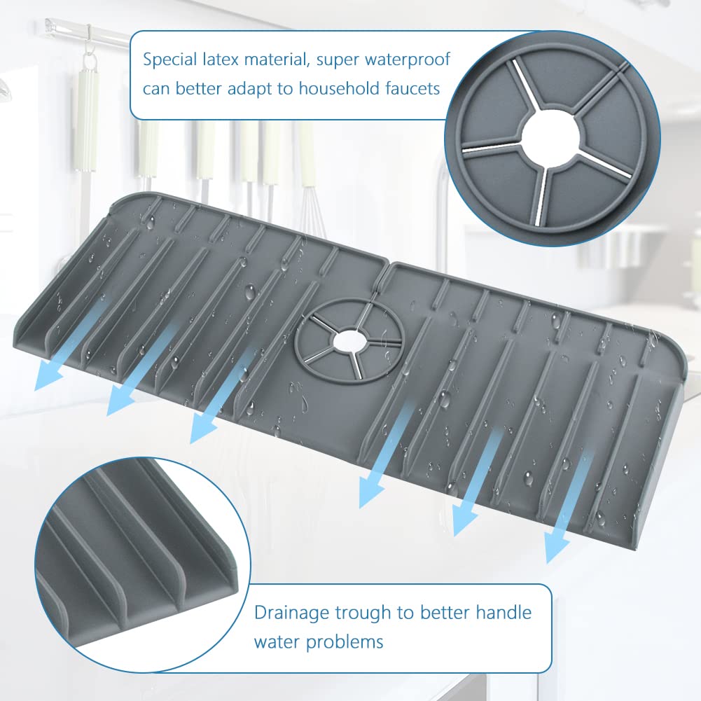 **Non-Slip Silicone Faucet Mat - Splash Guard & Drip Catcher for Kitchen & Bathroom Sinks | Waterproof Sink Protector Mat for Countertops | Perfect for Preventing Water Spills & Keeping Surfaces Dry**