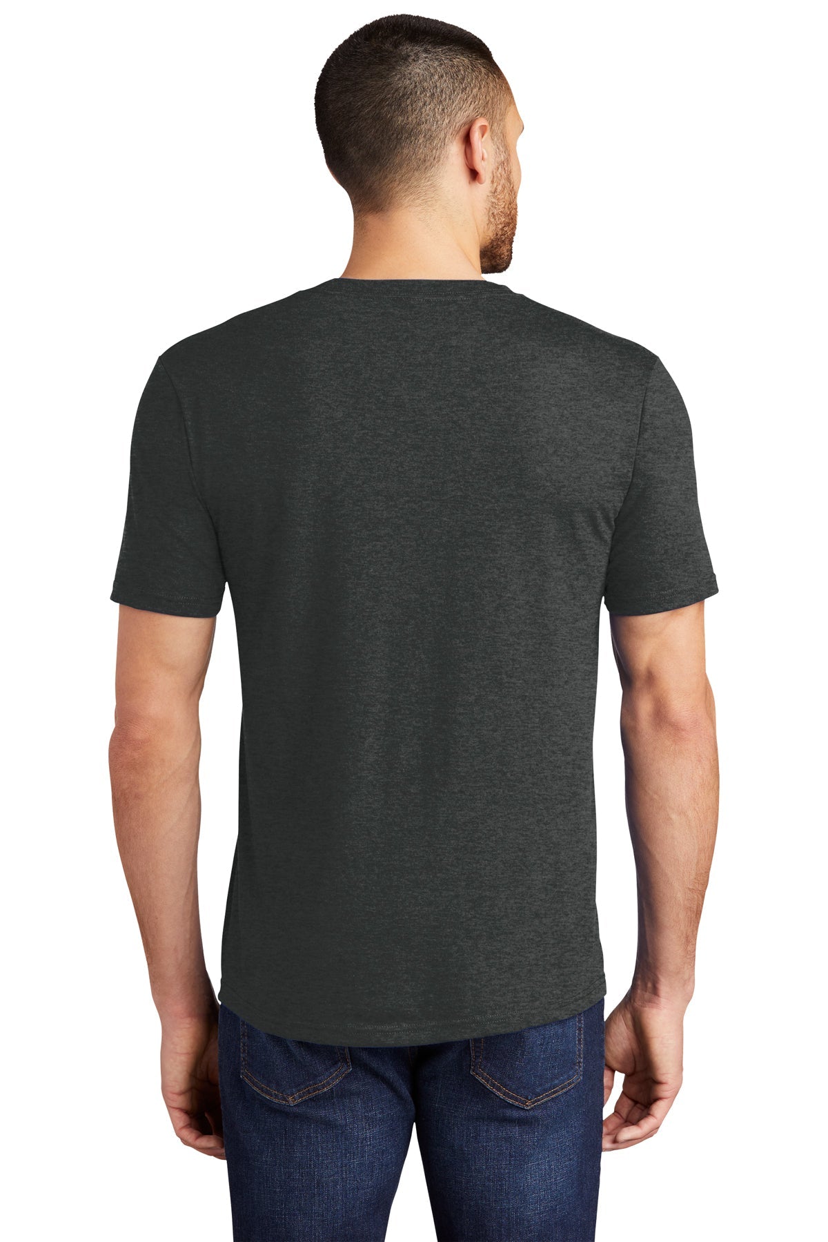 District Made Men's Perfect Tri Crew Tee - Soft Cotton Blend T-Shirt for Casual Wear (Black Frost) | Comfortable Everyday Shirt for Work, Gym & Outings