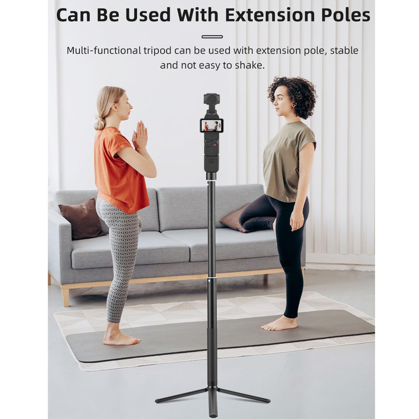 Extendable Aluminum Selfie Stick Tripod with Phone Mount - Foldable Camera Stand for Vlogging, Travel & Action Cameras (OSMO POCKET 3, ONE) - Perfect for YouTube, TikTok & Outdoor Adventures