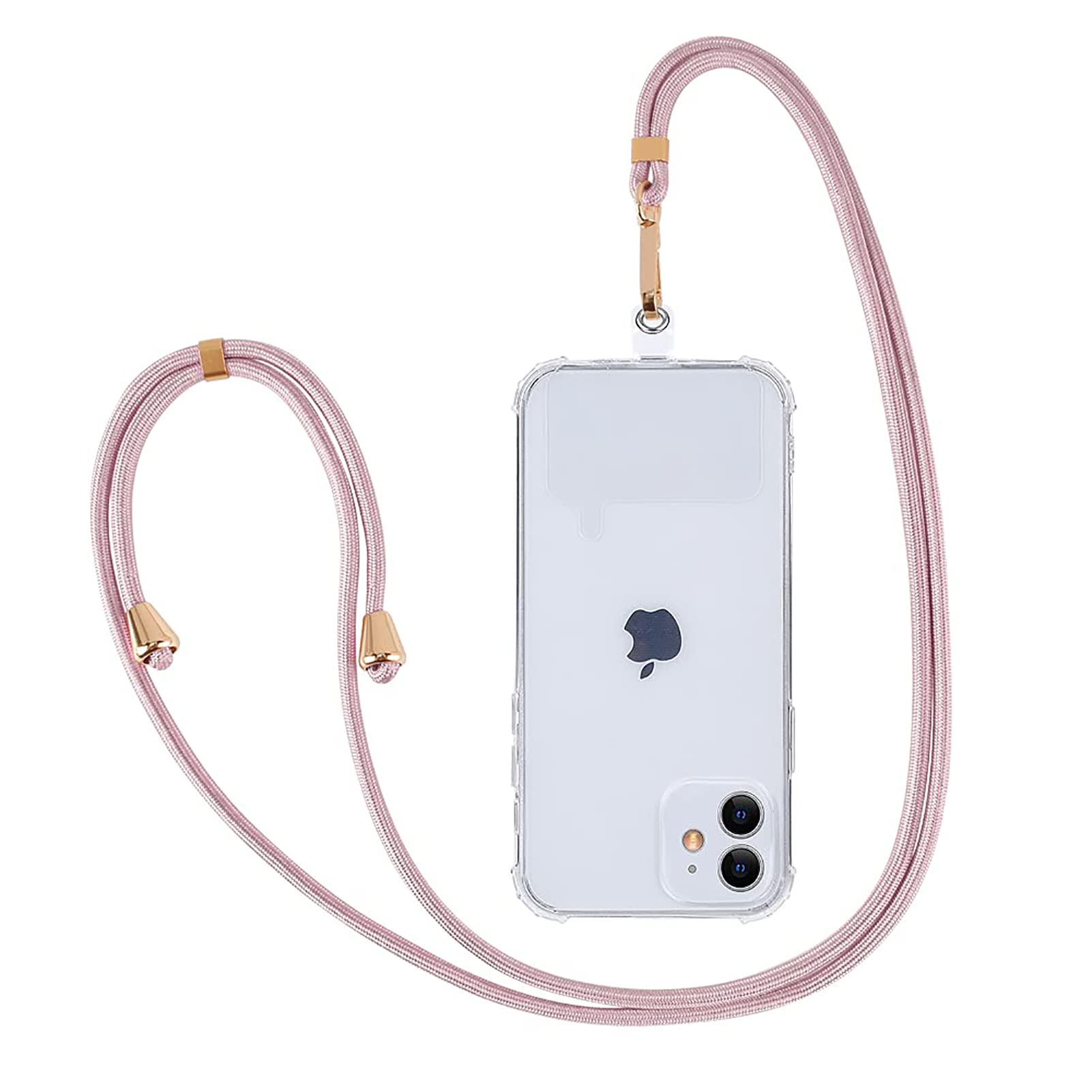 Ownest Universal Adjustable Phone Lanyard - Compatible with All Smartphones, Portable Shoulder Strap & Neck Strap for iPhone, Samsung, Google Pixel (Pink) - Perfect for Travel, Concerts, Work & Outdoor Activities