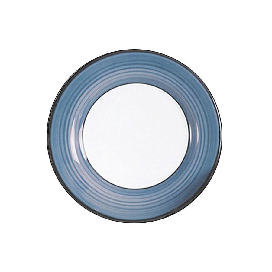 Premium 4-Piece Dinner Plate Set - Elegant White & Blue Spree Pattern for Formal Dining, Everyday Meals & Entertaining