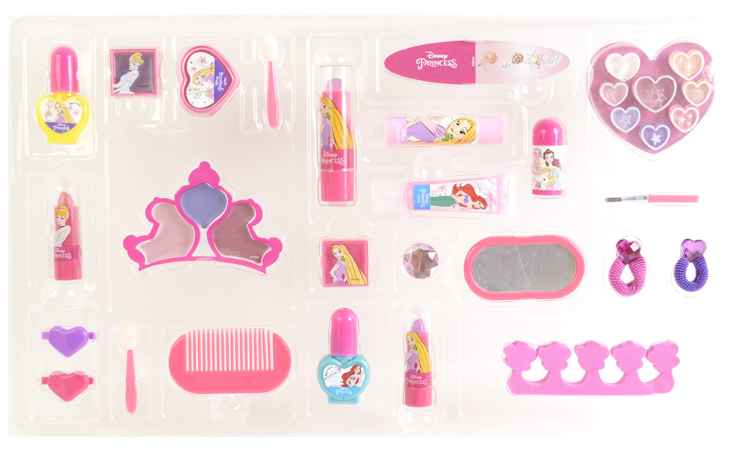 Disney Princess Advent Calendar - 24 Days Makeup Set with Fun Princess Cosmetics, Colorful Accessories & Toys, Perfect Gift for Girls - Birthday, Christmas & Party Makeup Play