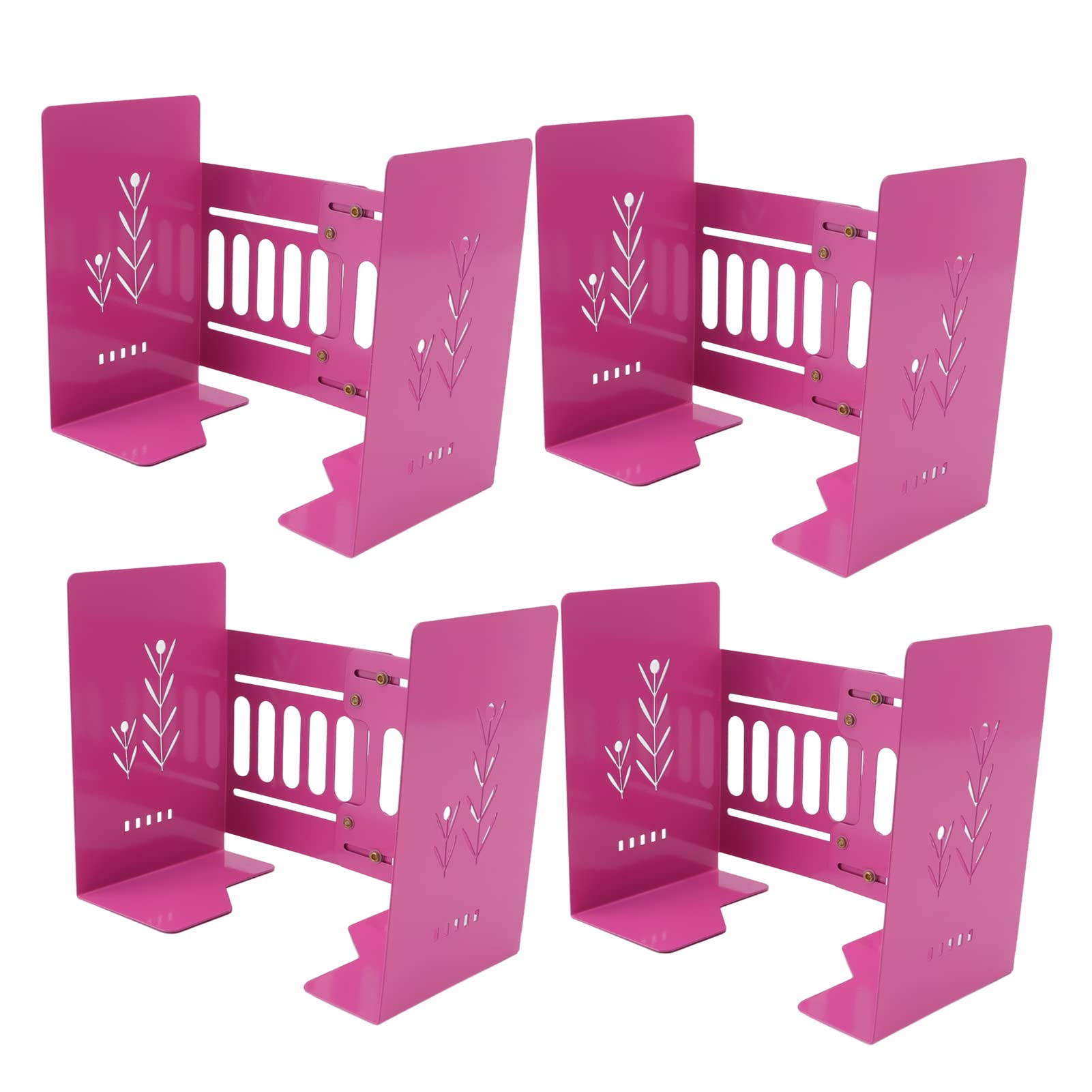 Rose Red Metal Bookends - Heavy Duty Book Stand for Home, Office & School - Perfect for Bookshelves, Desks & Study Spaces