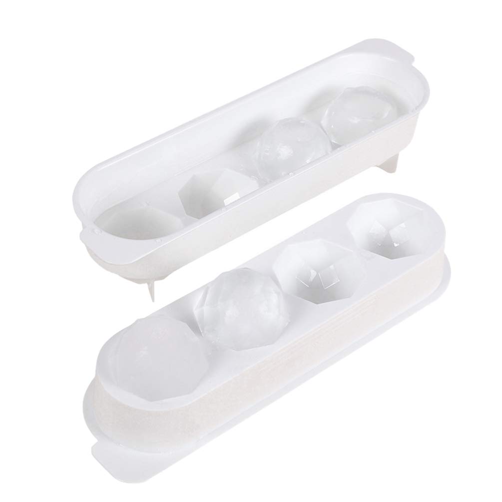 2pcs Silicone Ice Cube Trays - Reusable Ball Ice Molds for Whiskey & Cocktails - Perfect for Home Bars, Parties & Summer Drinks