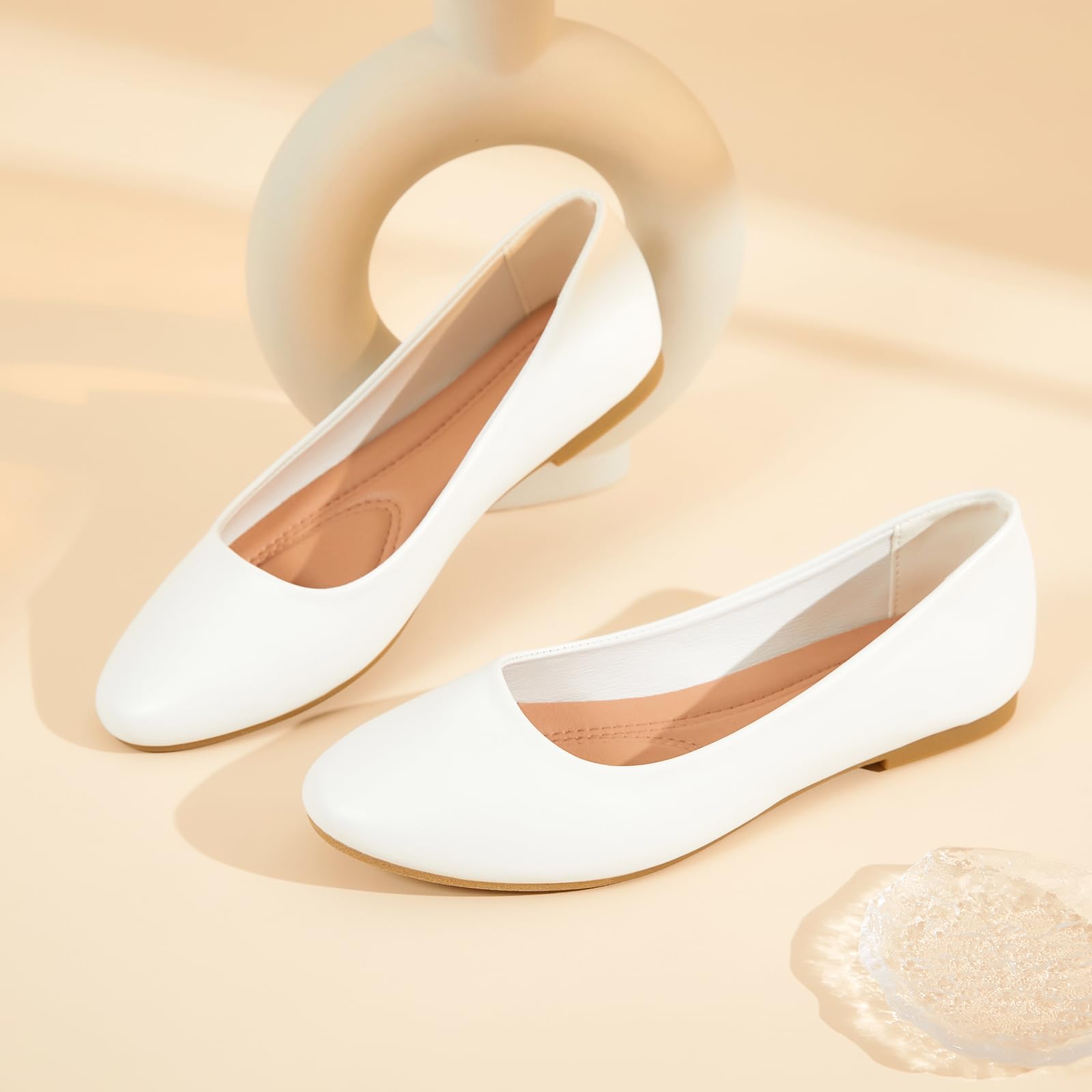 Hash Bubbie Women's Ballet Flats - Comfortable PU Leather Slip-On Dress Shoes for Women | Perfect for Work, Office & Casual Outfits