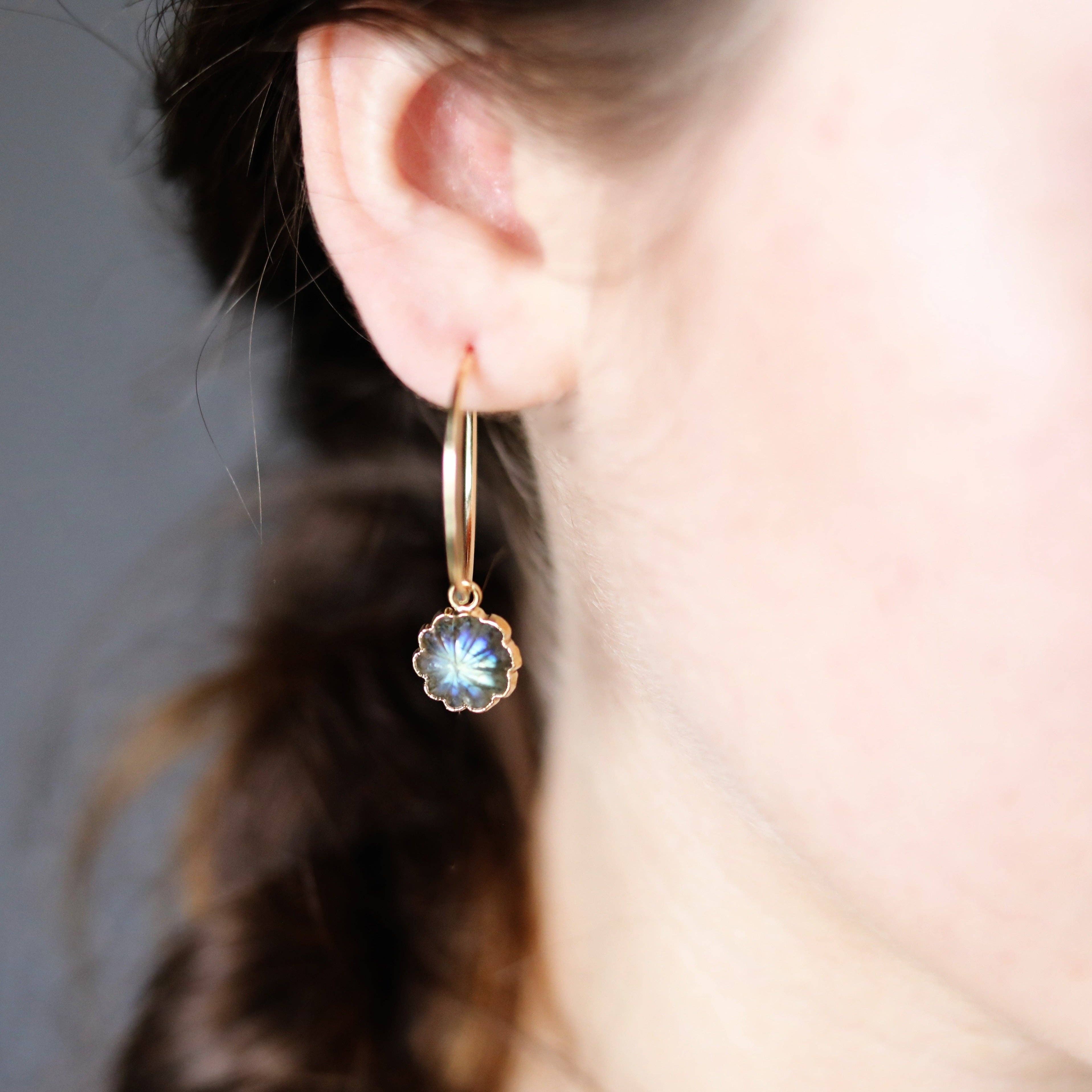 Bloom Hoop Earrings for Women - 14K Gold Plated Dainty Hoops - Trendy Minimalist Jewelry for Everyday Wear, Parties & Gifts