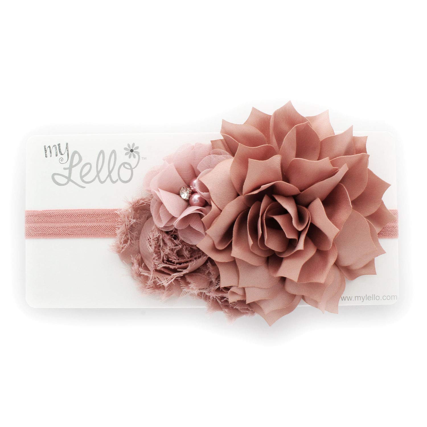 Lello Shabby Fabric Flower Cluster Headbands for Baby Girls & Toddlers - Stretchy Elastic Hair Accessories - Perfect for Parties, Photos & Everyday Wear