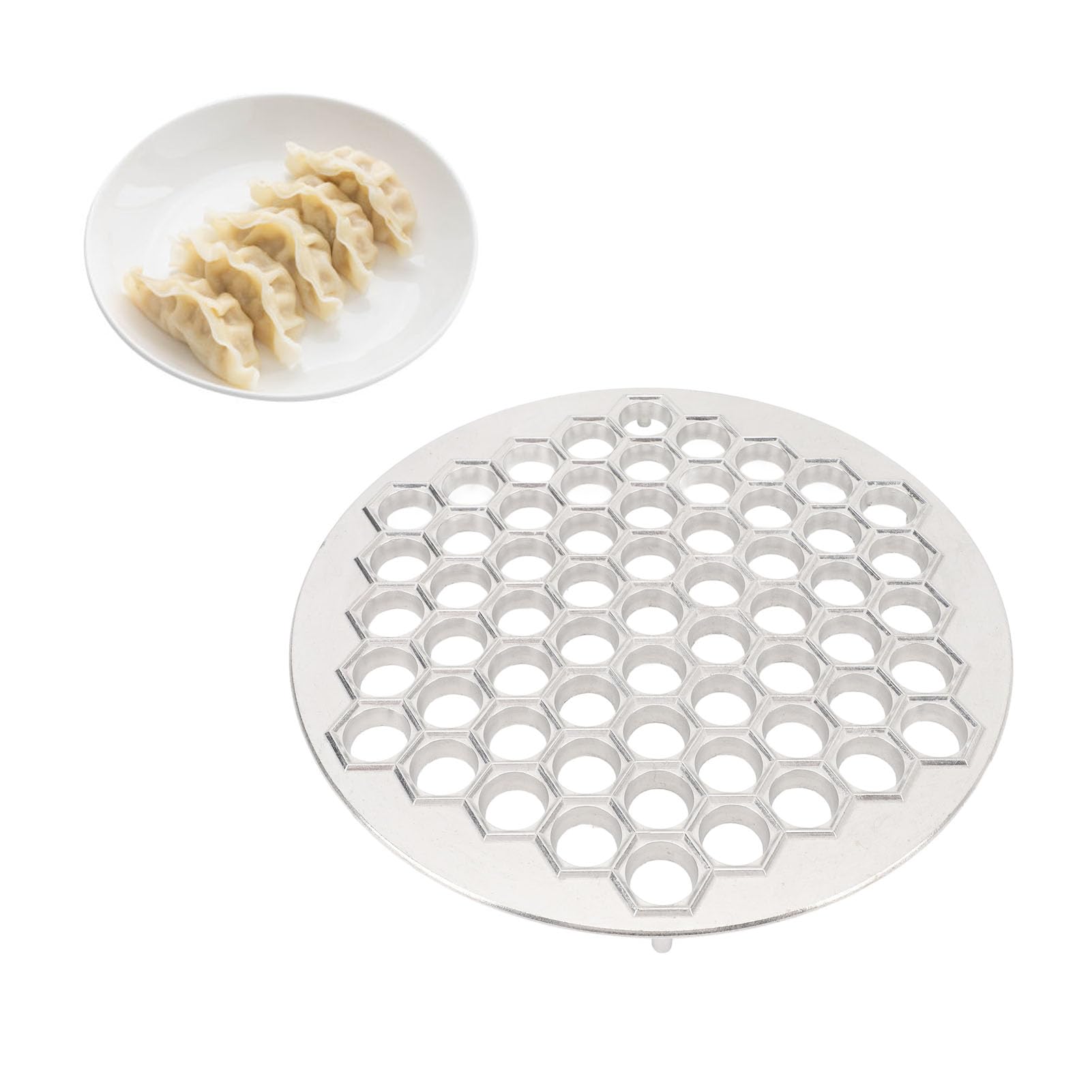 Premium Aluminum Alloy Russian Pelmeni Maker - 61-Hole Dumpling Press for Pelmeni, Ravioli & Pierogi - Commercial-Grade Kitchen Tool for Restaurants & Home Use - High-Strength Easy-to-Clean Design with Precision Holes - Perfect for Traditional Eastern European Cooking & Meal Prep
