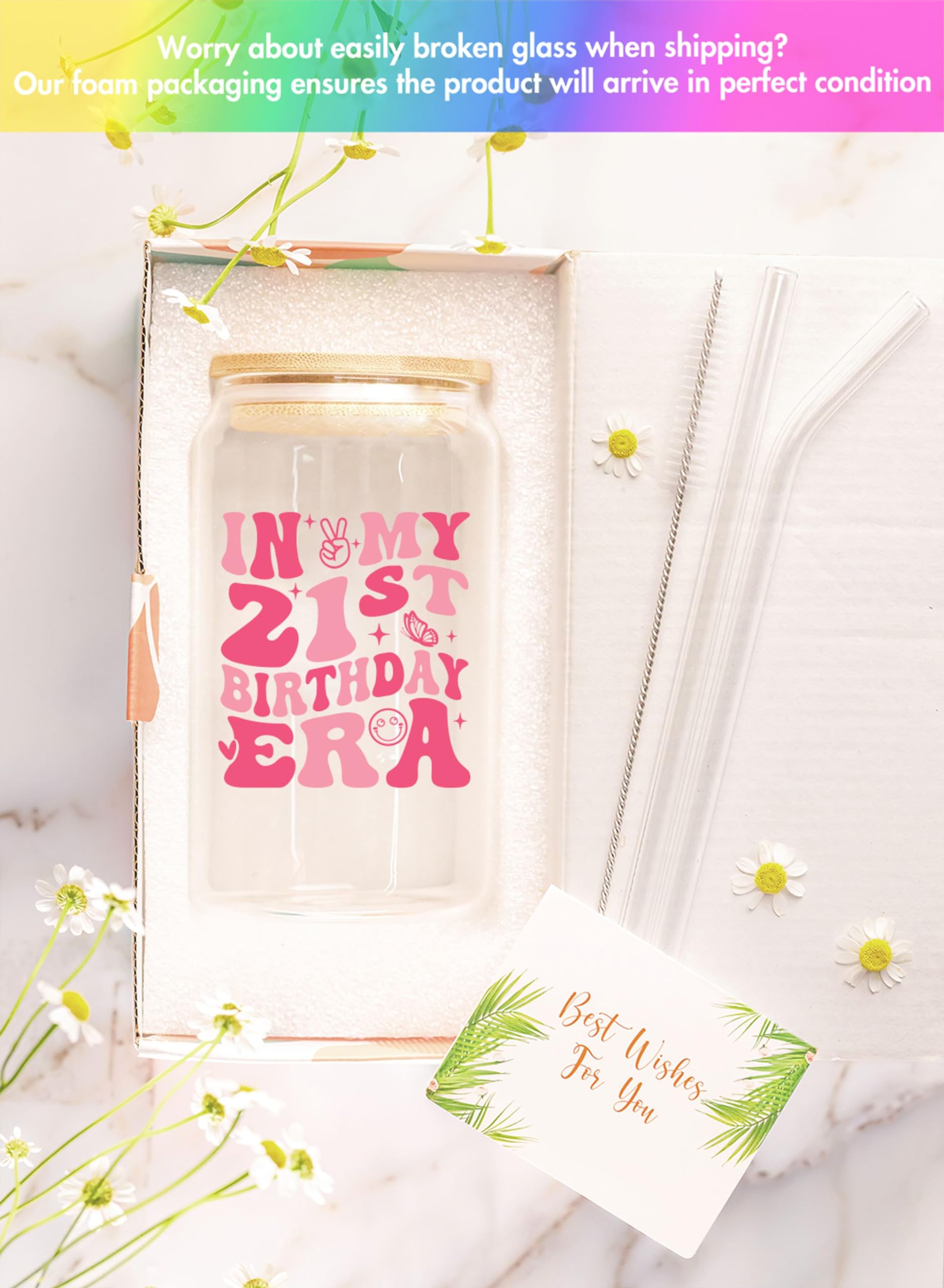 NewEleven 21st Birthday Gifts for Women - 2004 Themed Decorations - Unique Present Ideas for Her, Daughter, Sister & Best Friend - Set of 16 Elegant Coffee Glasses - Perfect for 21st Birthday Parties, Girls' Night & Special Celebrations