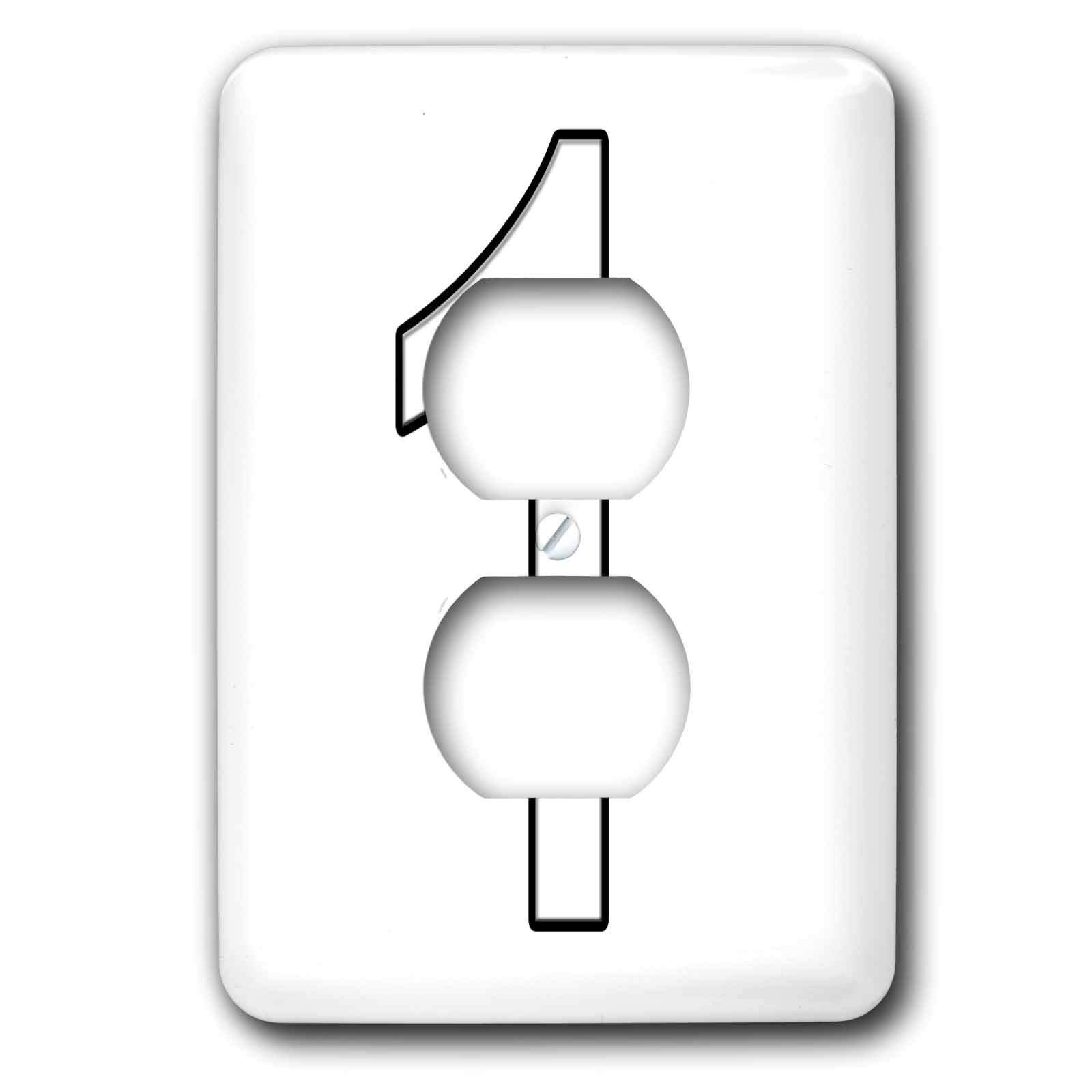 3dRose lsp_3166_6 Number 1 2 Plug Outlet Cover - Decorative Electrical Socket Protector for Home & Office Safety