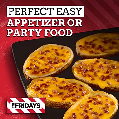 TGI Fridays Frozen Loaded Cheddar & Bacon Potato Skins Appetizers - 5 Pack (13.5 oz Each) | Easy Oven-Baked Snack for Parties, Game Nights & Family Gatherings