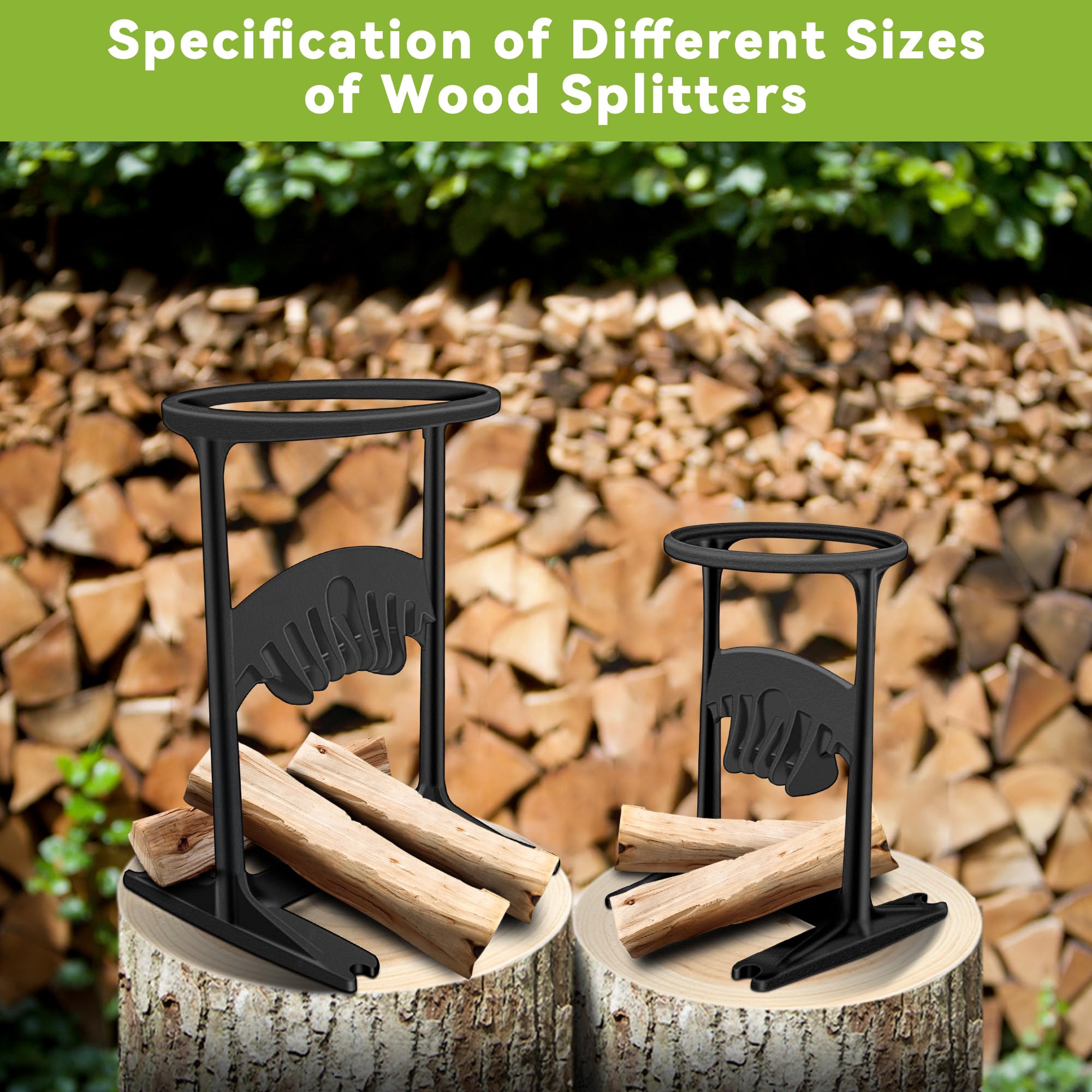 Heavy Duty Teflever XL 18lbs Cast Iron Kindling Splitter - Manual Firewood Log Splitter for Camping, Fireplace & Outdoor Wood Splitting