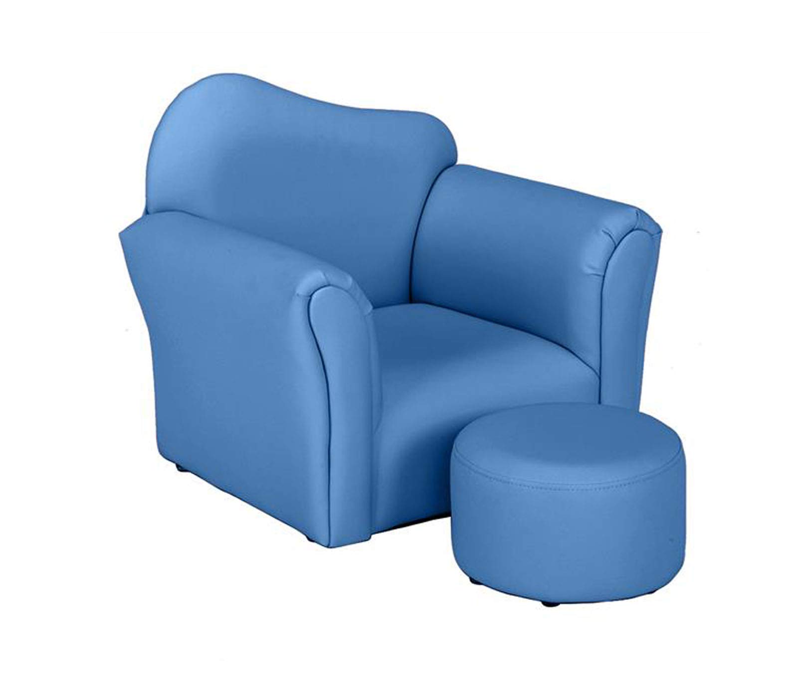 **Blue Kids Sofa Chair with Ottoman - Princess Toddler Armchair for Girls, Soft Upholstered Children's Sofa, Perfect Birthday Gift for Toddlers & Playroom Decor**    *(Ideal for Playrooms, Bedrooms, or as a Cozy Reading Nook for Little Ones!)*
