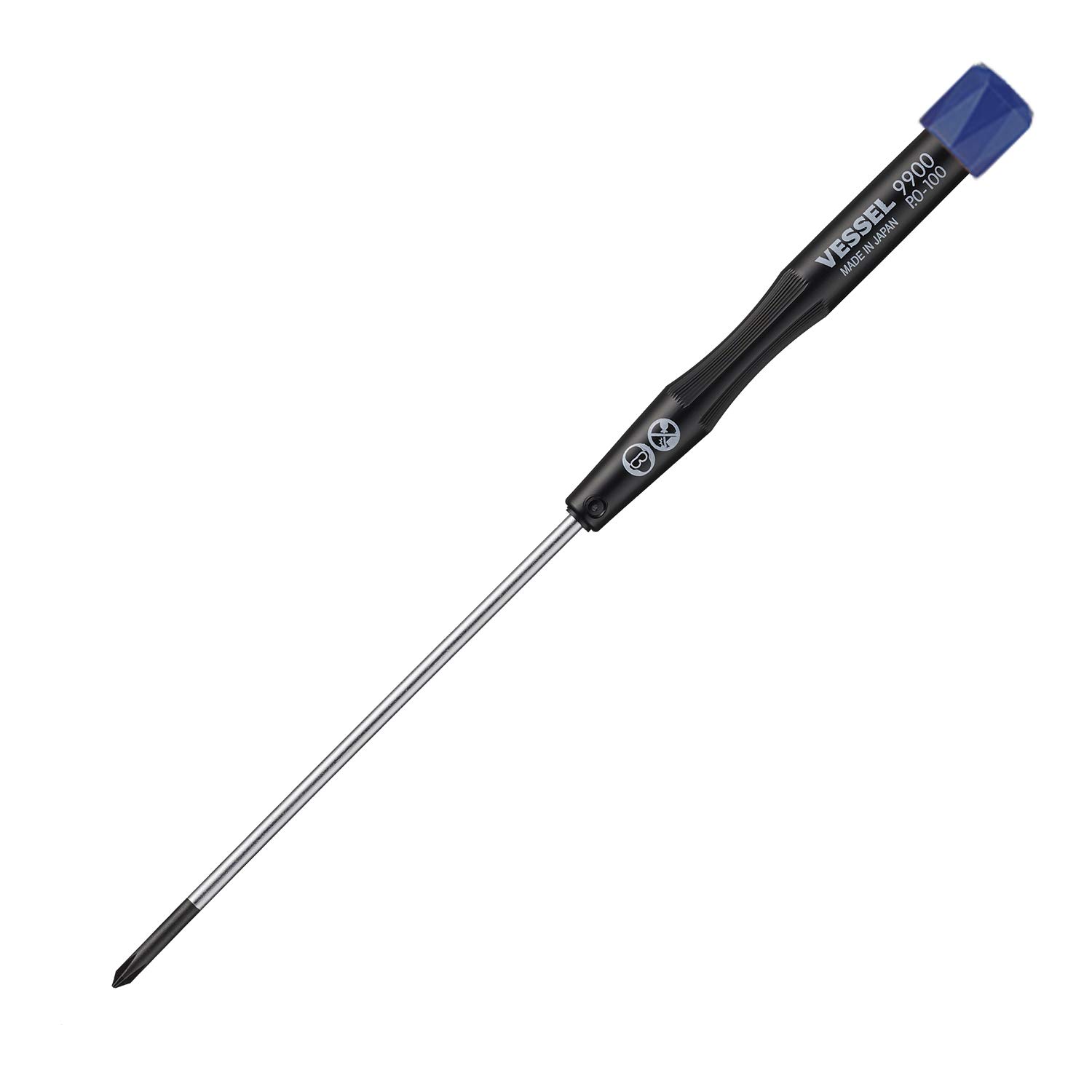 VESSEL No.9900E Micro Screwdriver Set - 4 Inch Precision Screwdriver with +0x100 Bit | Ideal for Electronics Repair, Watchmaking & Small DIY Projects