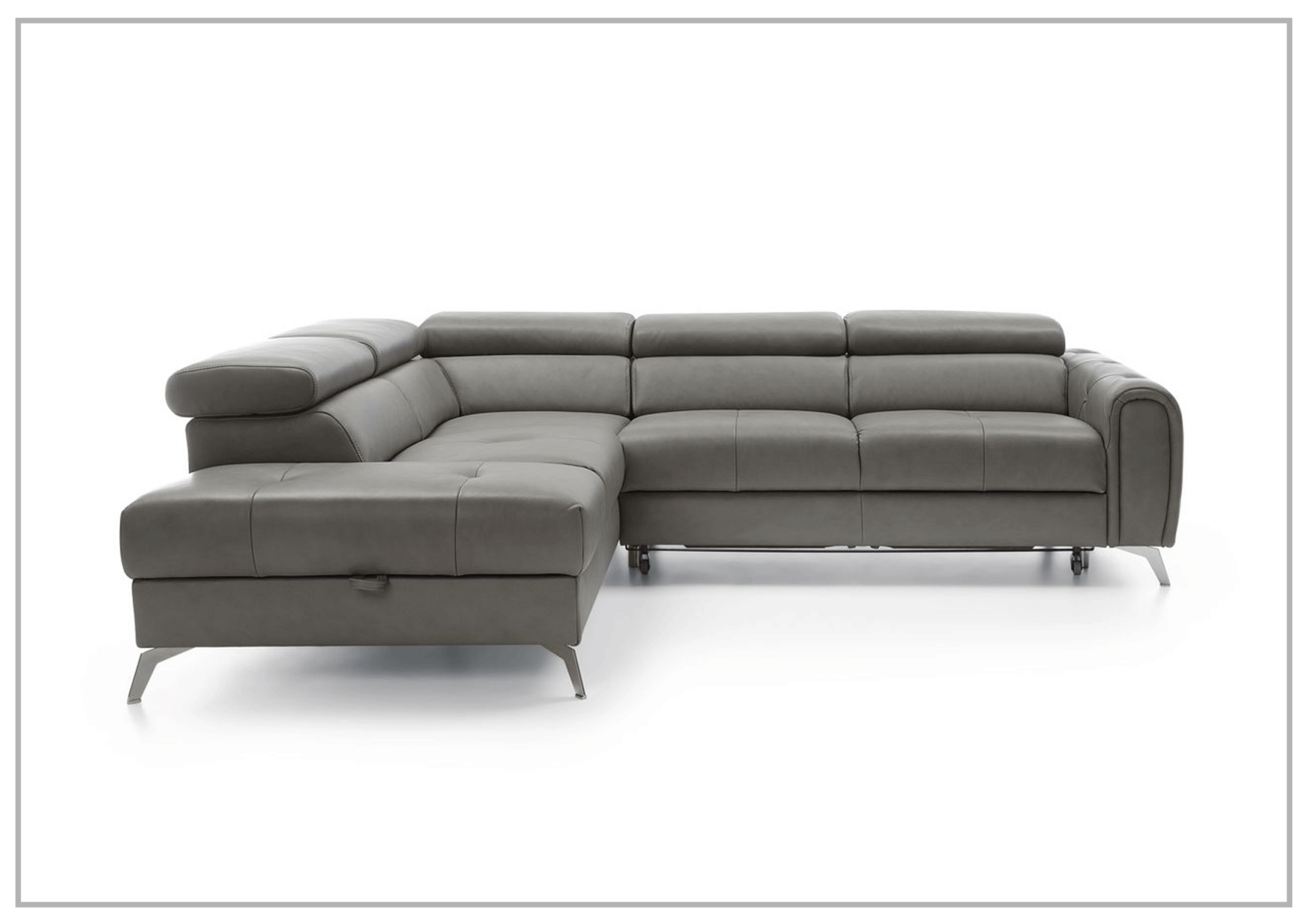 Gio Italia Camelia Sectional Sofa with Pull-Out Bed & Storage | Modern L-Shaped Couch for Small Spaces | Perfect for Apartments, Living Rooms & Guest Rooms