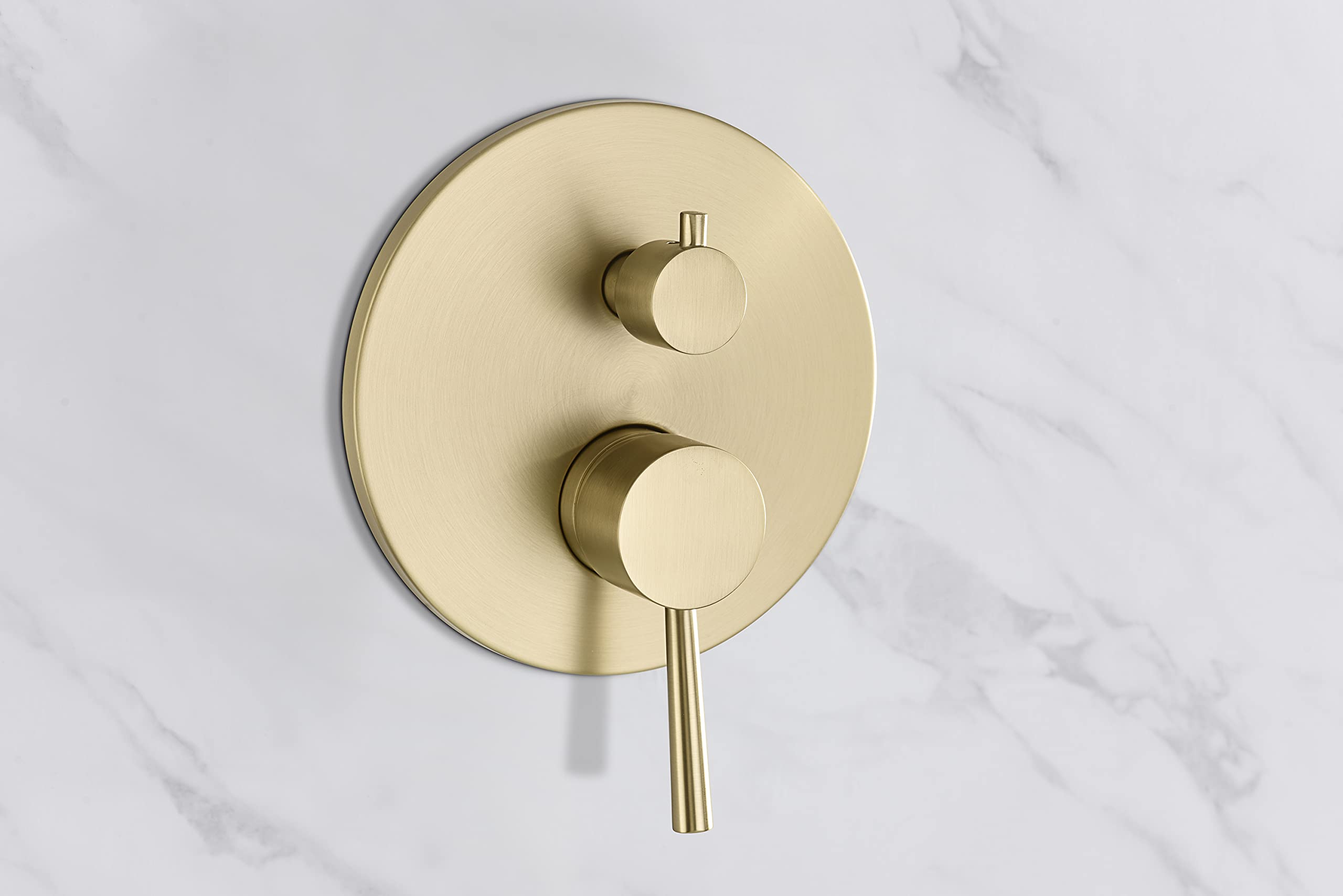 Sumerain Brass Rain Shower System - 8 Inch Shower Head with Tub Spout & Handheld Shower, Brushed Gold Finish - Perfect for Bathroom Renovation & Luxury Spa Experience