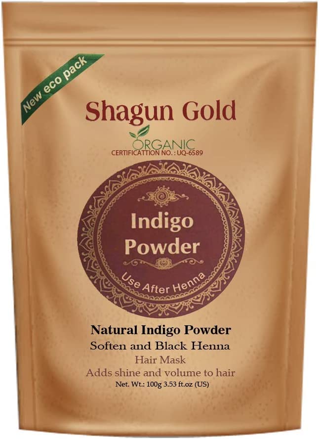Organic Indigo Powder for Hair Growth & Natural Black Hair Dye - 100g | Safe, Chemical-Free Hair Coloring for Men & Women | Perfect for DIY Hair Care & Salon Use