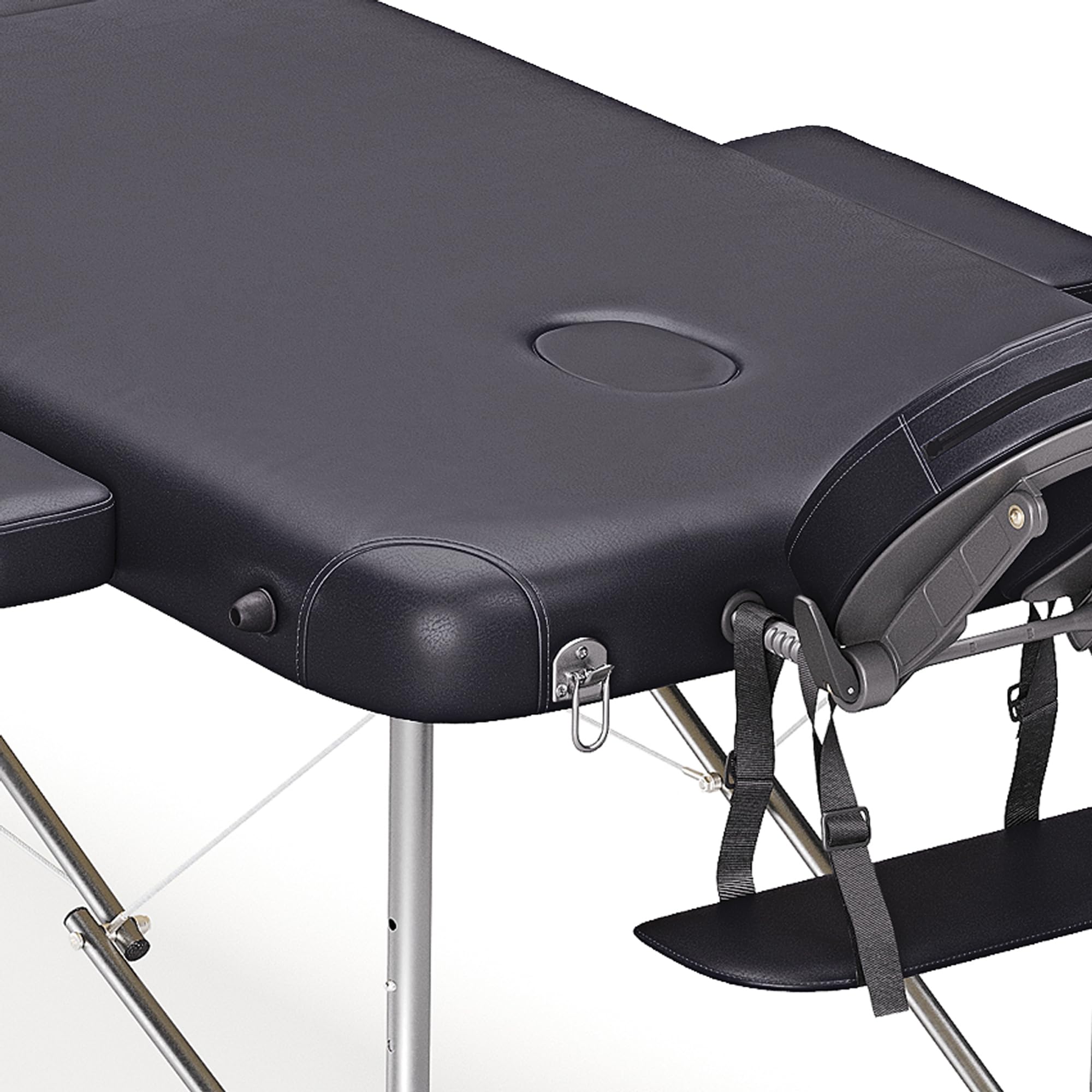 BELTOM® Portable 3-Zone Aluminum Massage Table with Carrying Bag - Black | Professional Aesthetic & Spa Therapy Bed for Home or Salon Use