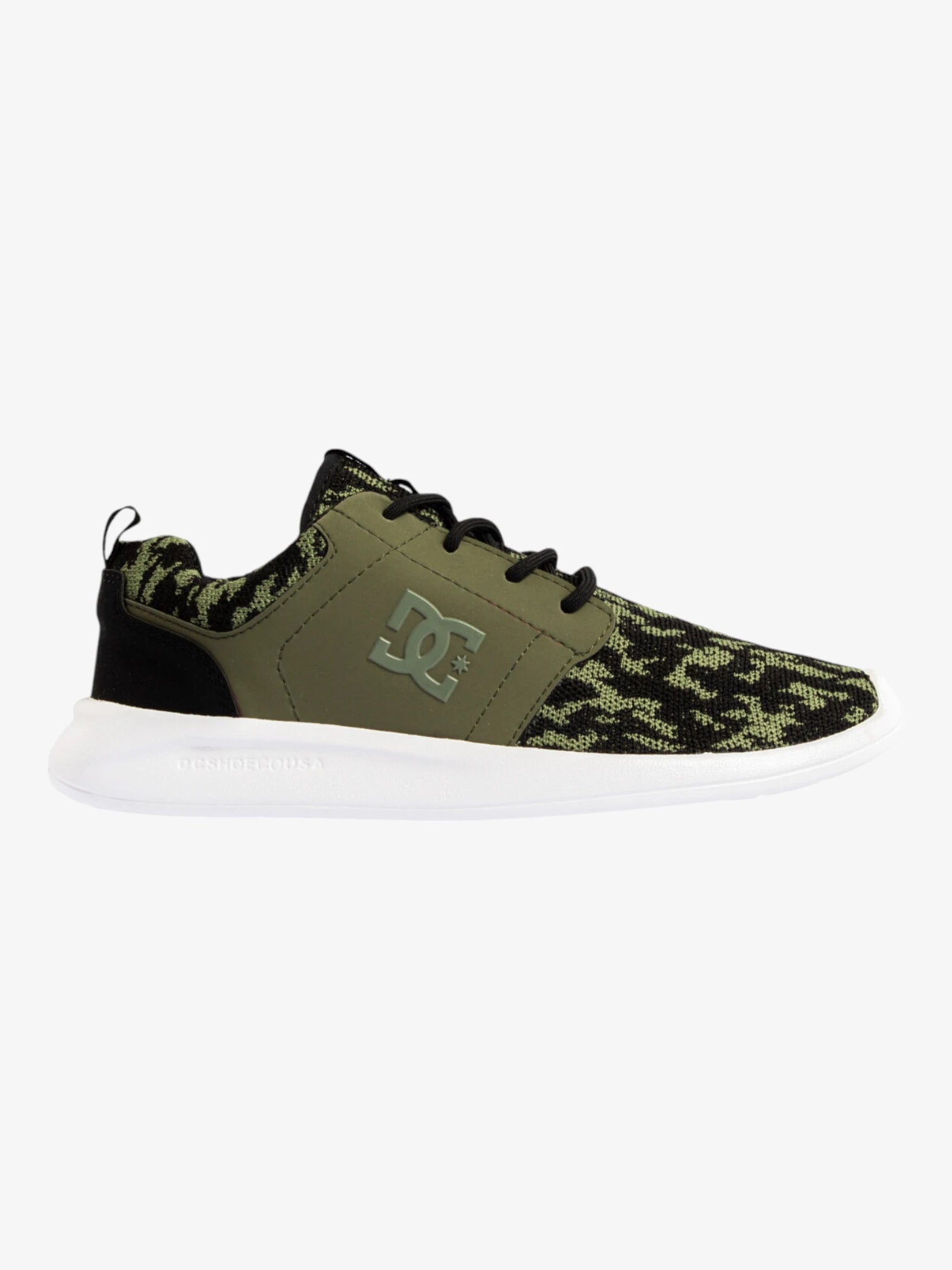DC Midway Sn Knit Sneakers - Camouflage Green Men's Skate Shoes for Street Style & Casual Wear | Comfortable & Durable for Skateboarding & Everyday Use