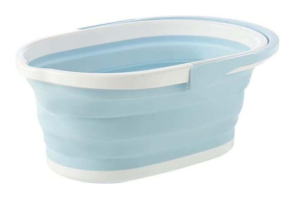 UMKY Foldable Collapsible Bucket for Camping, Fishing, Car Wash, Outdoor Activities - Portable & Lightweight Travel Basin (Blue) - Perfect for Hiking, Beach Trips, and RV Adventures