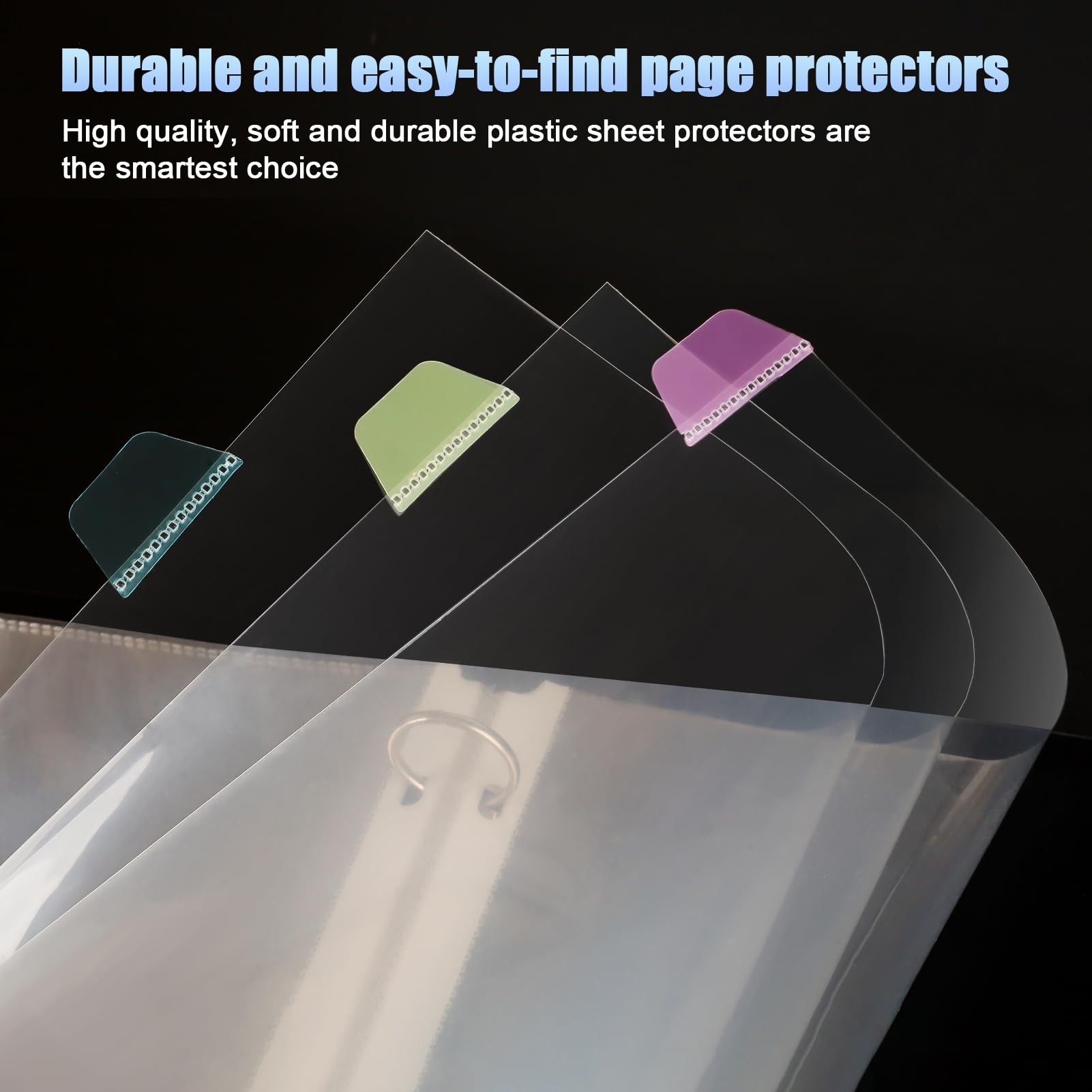16-Piece Clear 3-Ring Binder Dividers with Tabs & Pockets - 8.5 x 11 Heavy Duty Plastic Sheet Protectors for School, Office & Organization | 2 Sets of 8-Tab Index Dividers for 3-Ring Binders