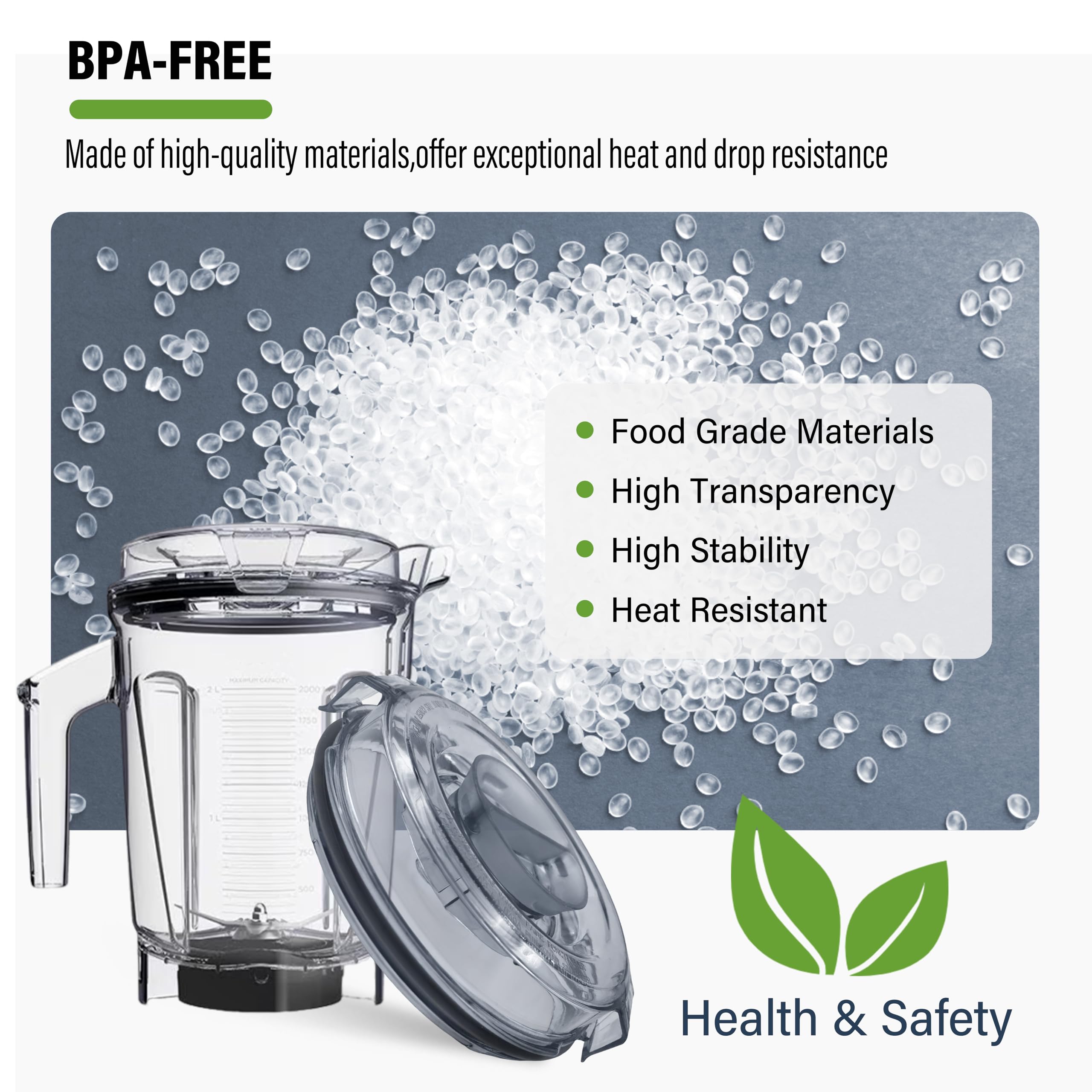Vitamix Blender Replacement Lid - Compatible with A3500, A3300, A2500 Venturist Pro 64oz Low-Profile Pitcher - 2-Part Lid with Plug - Perfect for Smoothies, Soups & Nut Butters - Durable Vitamix Accessory Replacement