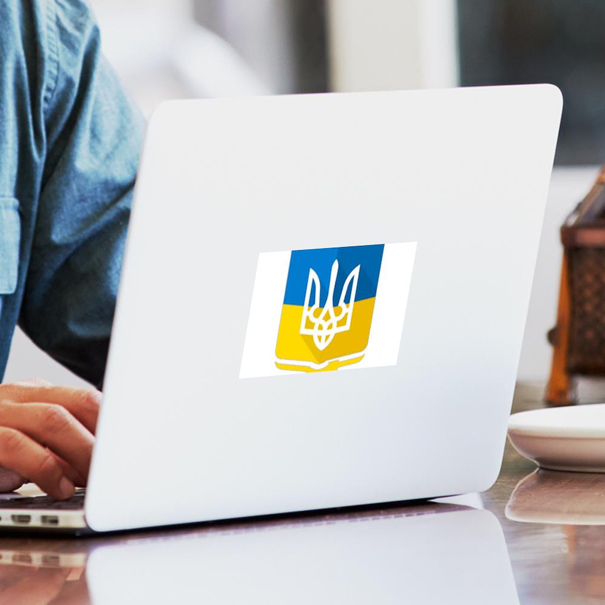 Ukrainian Flag Stickers - Pack of 50 Rectangle Decals for Laptops, Cars & Water Bottles | Patriotic Ukraine Support Stickers for Bumpers, Notebooks & DIY Projects