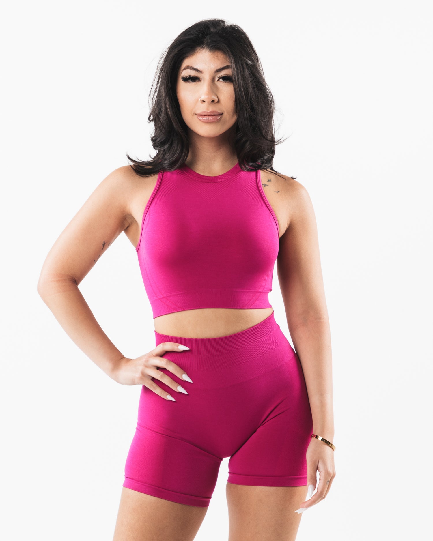 Stratus Crop Tank Top for Women - Soft & Breathable Magenta Workout Shirt - Perfect for Yoga, Running & Gym