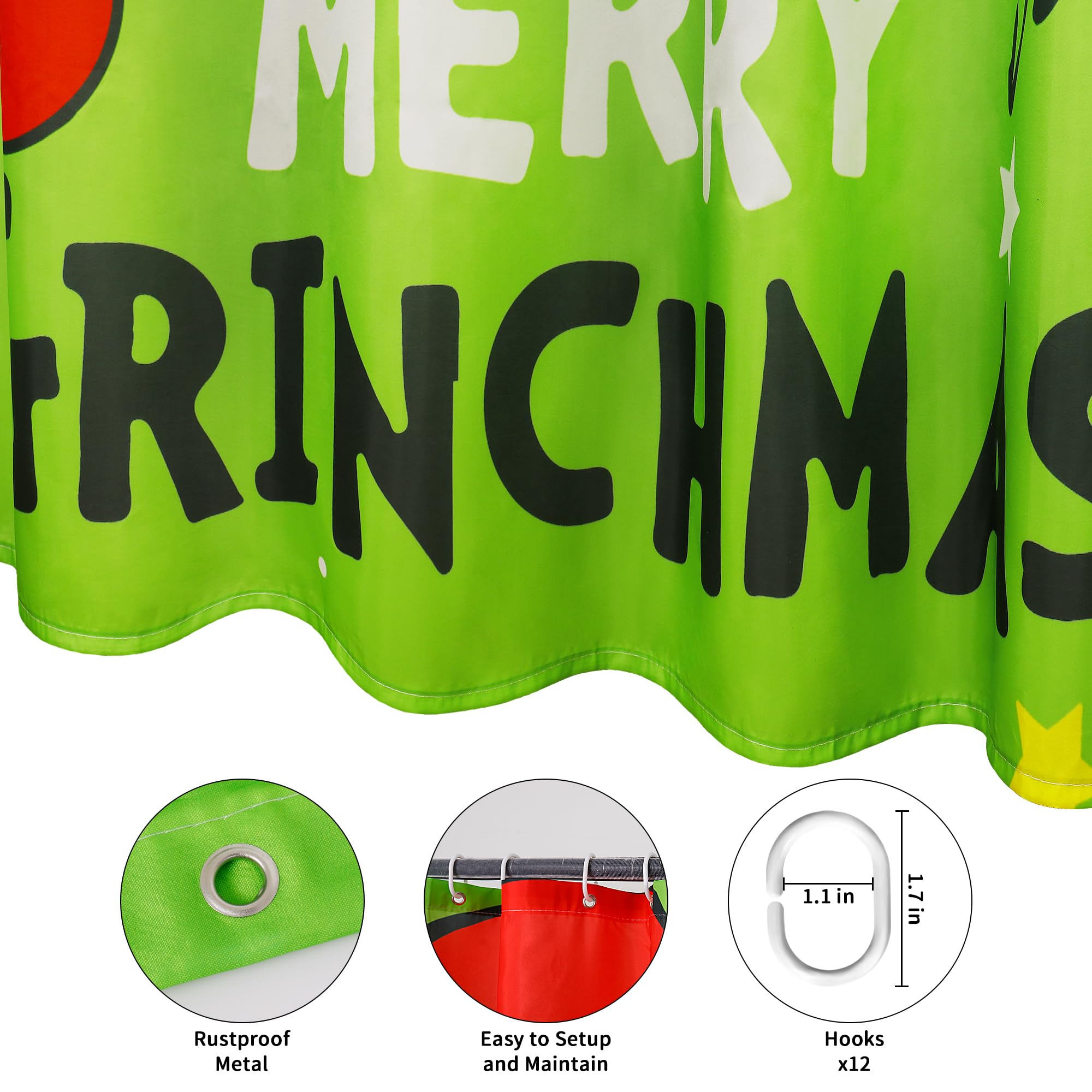 Festive Christmas Shower Curtain Set - 72