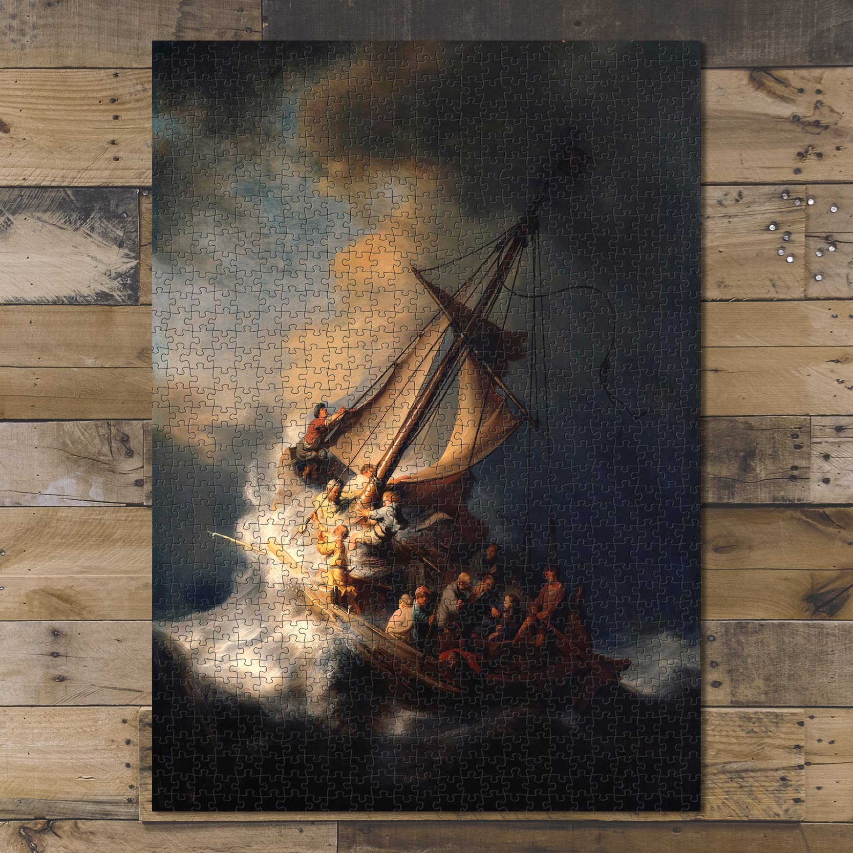 Rembrandt 1000-Piece Puzzle - Christ in The Storm for Home Decor & Gifts