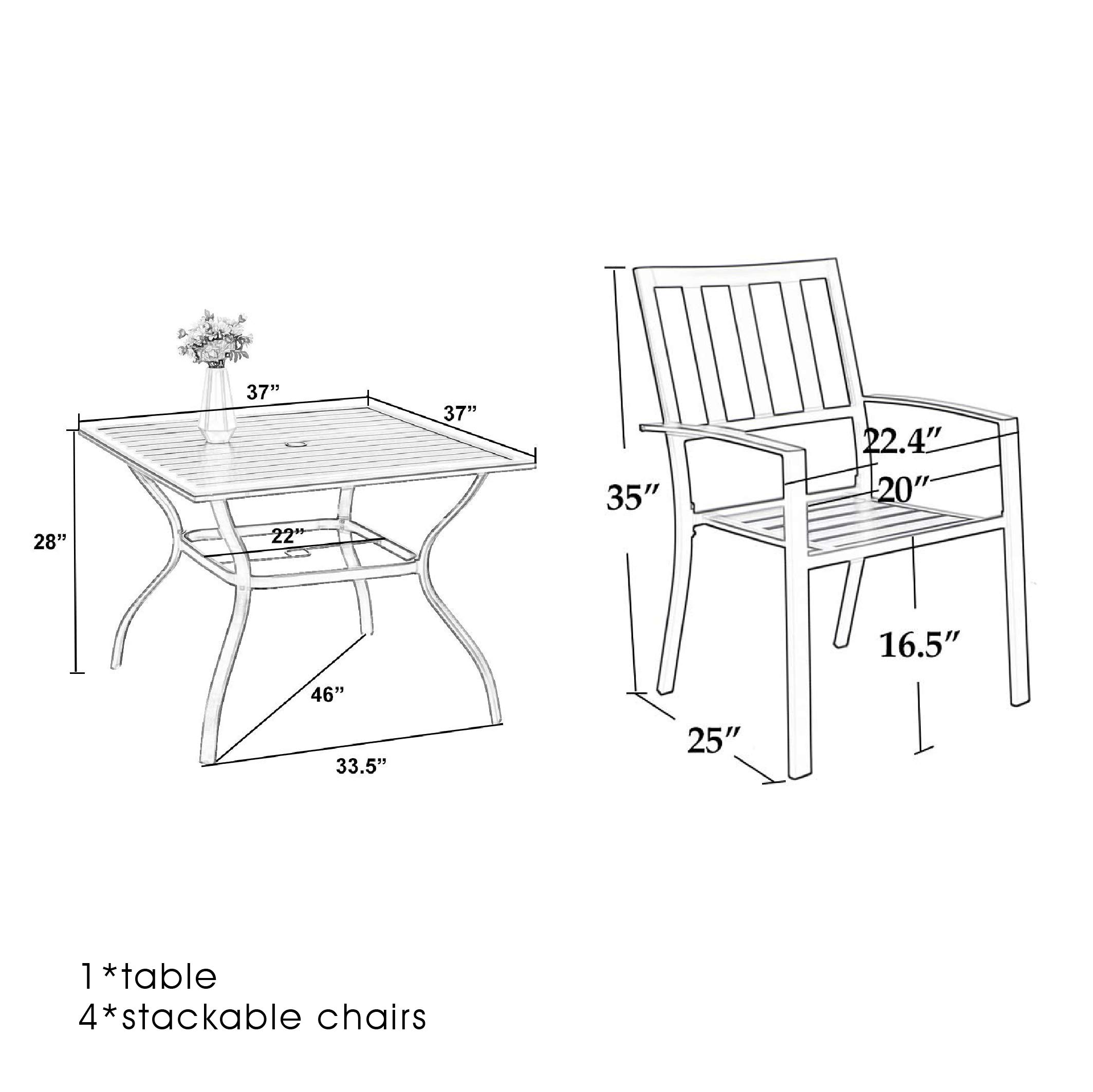 PHI VILLA 5-Piece Outdoor Dining Set - 37