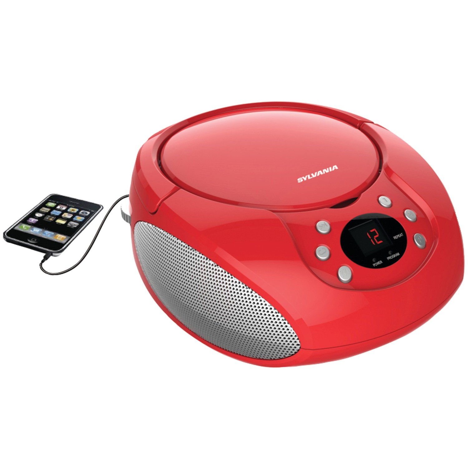 Proscan Elite Portable CD Boombox with AM/FM Radio - Red | High-Quality Sound System for Home, Office & Outdoor Use | Perfect for Music Lovers, Parties & Travel