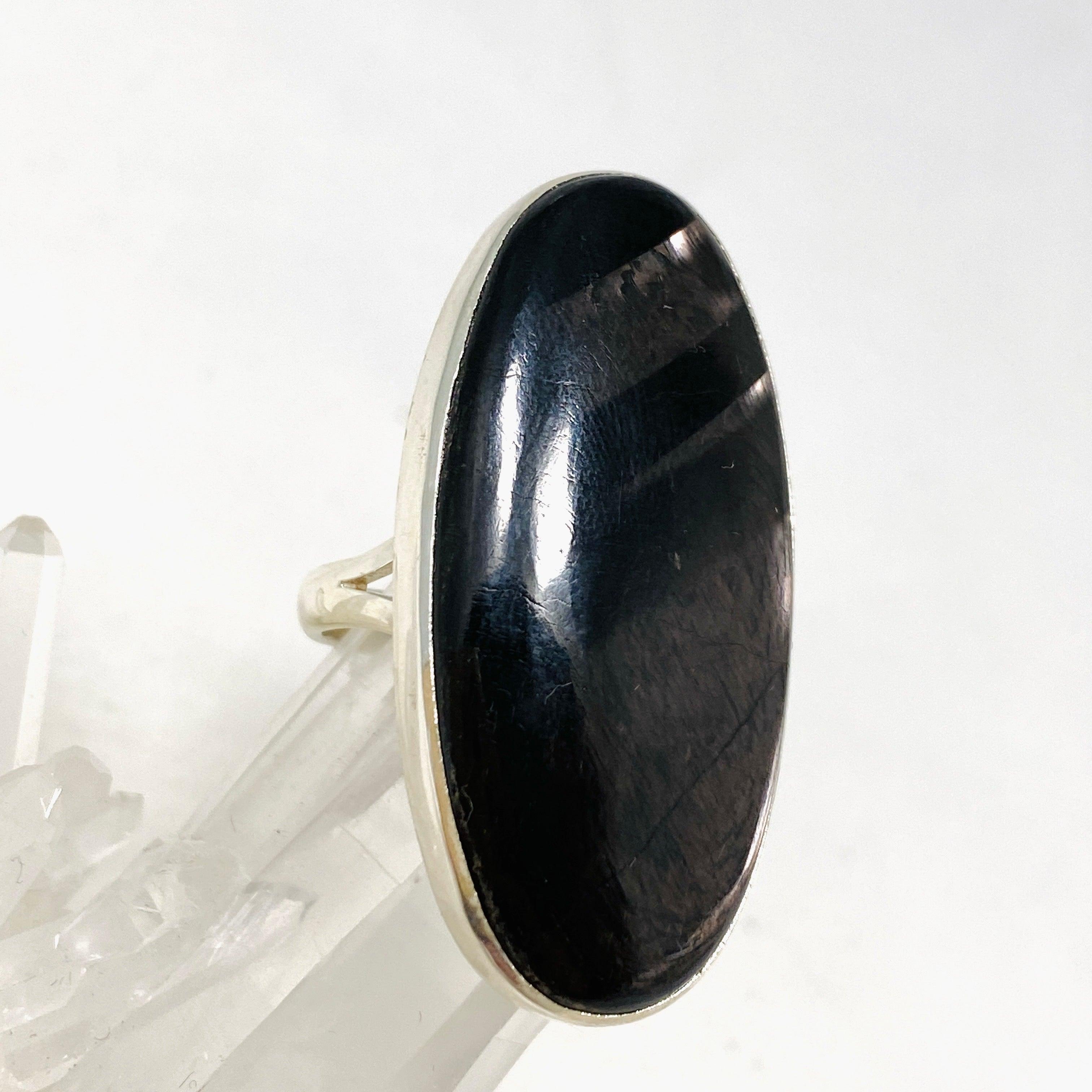 Hypersthene Oval Split Band Ring Size 9 KRGJ3147 - Elegant Gemstone Jewelry for Women, Perfect for Everyday Wear & Special Occasions