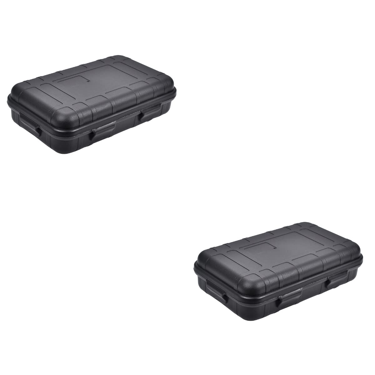 INOOMP 2-Piece Plastic Tool Storage Box - Airtight, Multi-Purpose Organizer for Tools, Fishing Gear & Outdoor Survival Equipment - Perfect for Camping, Garage Organization & DIY Projects (Black)