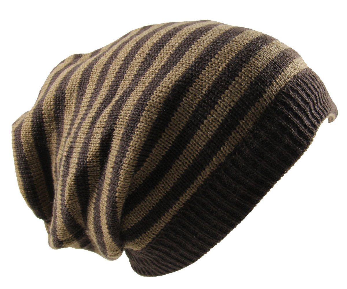 RW Men's Reversible Oversized Baggy Beanie Hat - Winter Warm Knit Skull Cap for Snowboarding, Skiing & Outdoor Activities