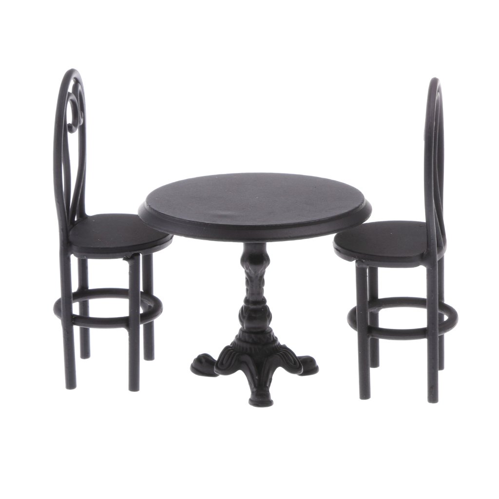 1:12 Scale Miniature Dollhouse Dining Table & Chairs Set - Realistic Wooden Furniture for Dollhouse Decor, DIY Crafts & Collectibles - Perfect for Miniature Enthusiasts, Model Train Scenes & Dollhouse Displays