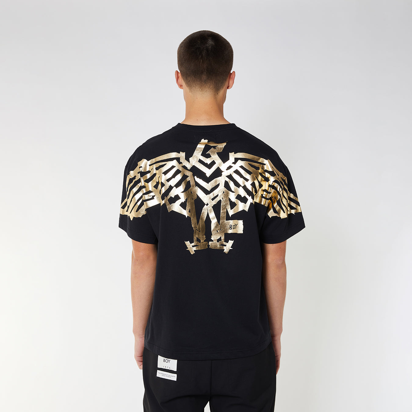 BOY TAPE EAGLE BACKPRINT T-SHIRT - Trendy Graphic Tee for Kids | Cool Eagle Design Cotton Shirt for Boys | Perfect for Casual Wear, School & Outdoor Activities