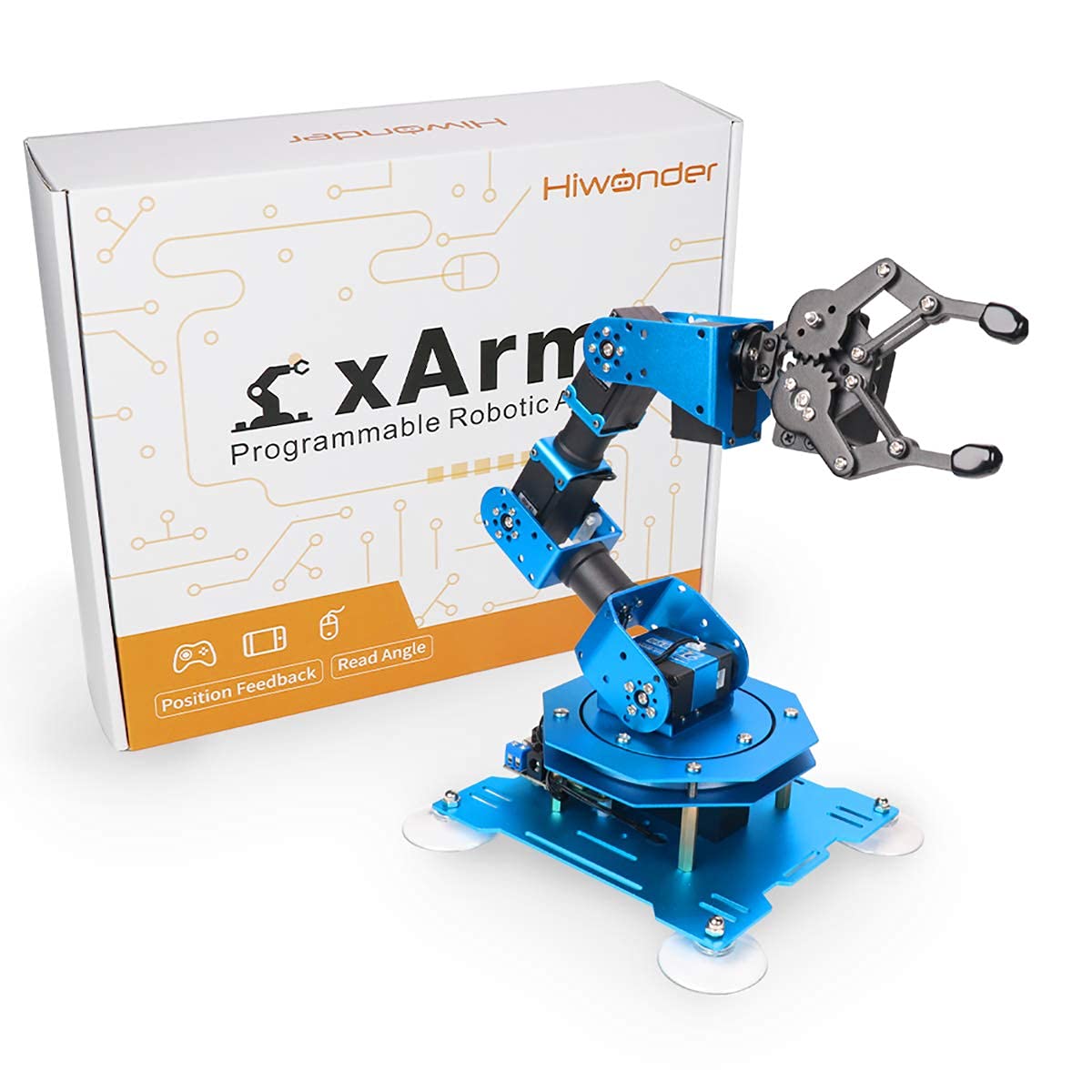 Hiwonder xArm1S 6DOF Robotic Arm Kit for Arduino Coding & STEM Education - 6-Axis Full Metal Robot Arm with Wireless Controller, PC/App/Mouse Control | Perfect for Programming Learning, DIY Projects & Classroom Robotics